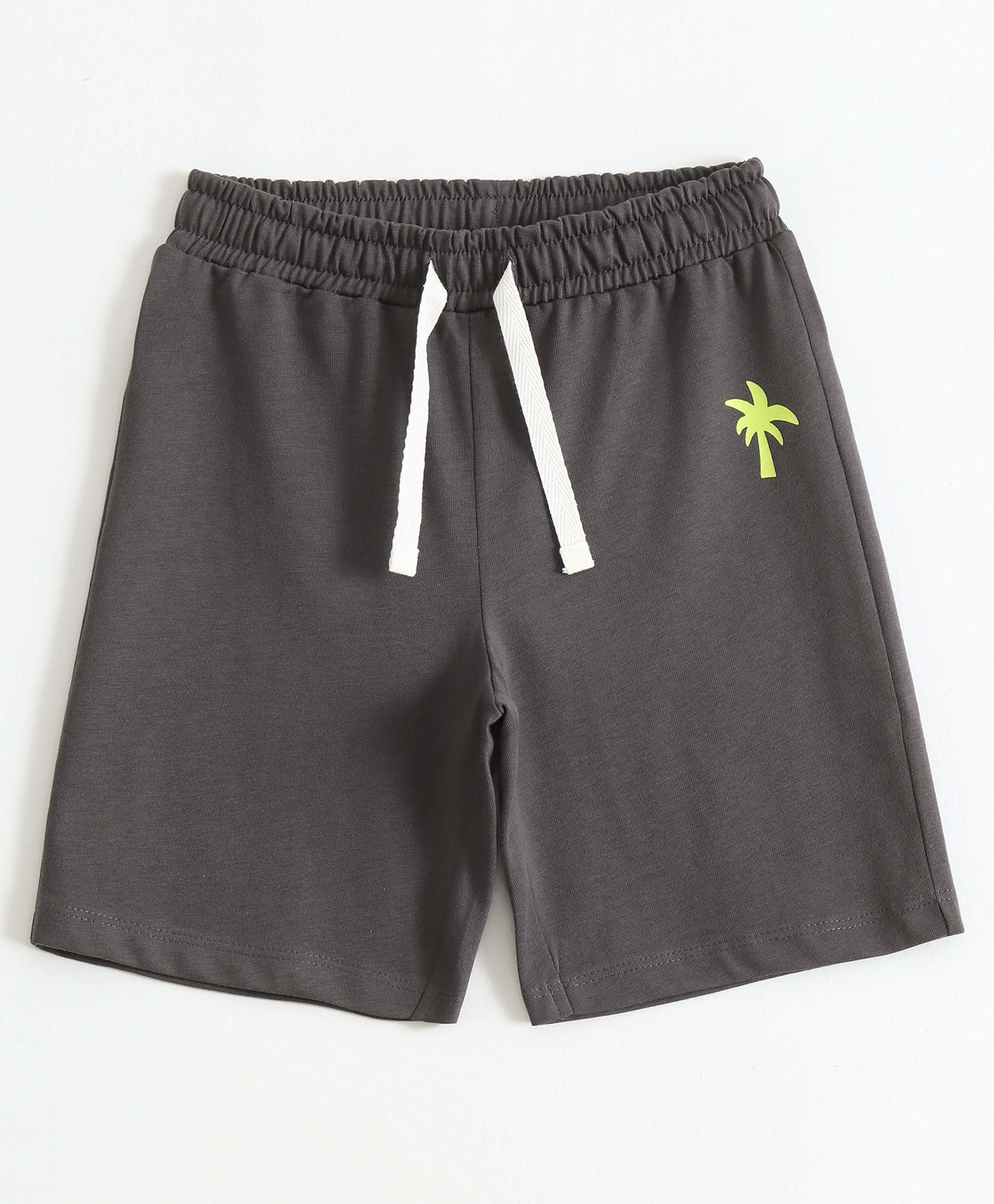 JusCubs Cotton Knit Palm Tree Printed Shorts - Grey-picture-14