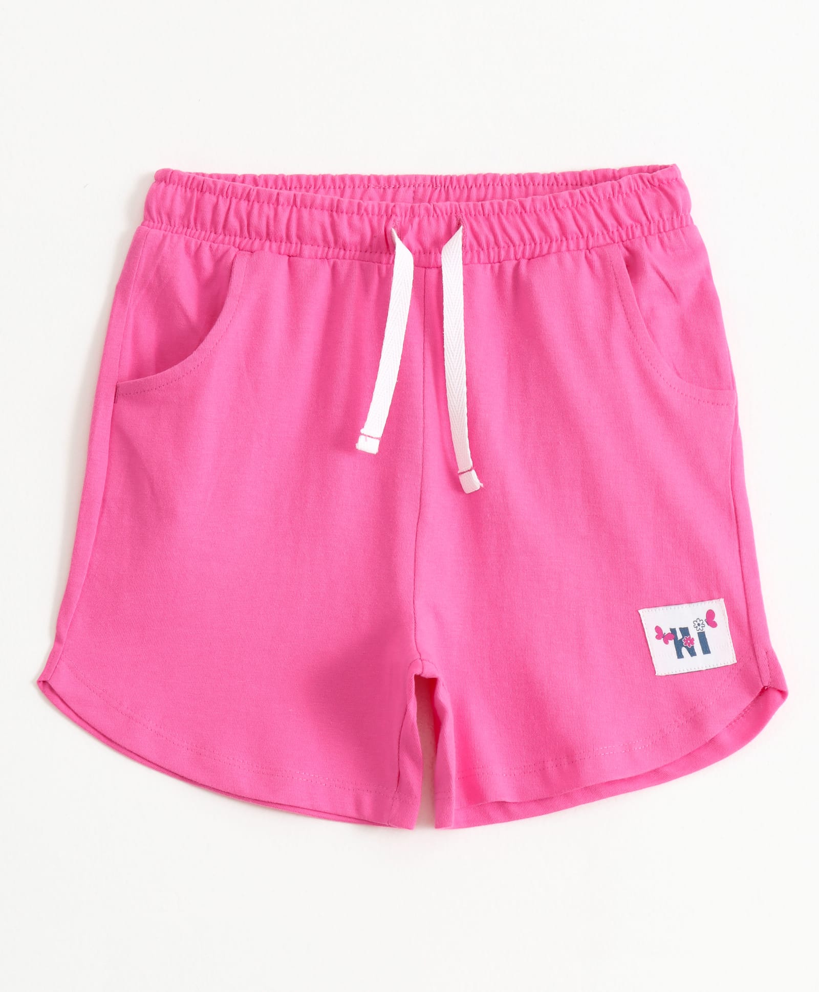 JusCubs Cotton Knit Hi Text Patch Detailed Shorts - Fuchsia-picture-15