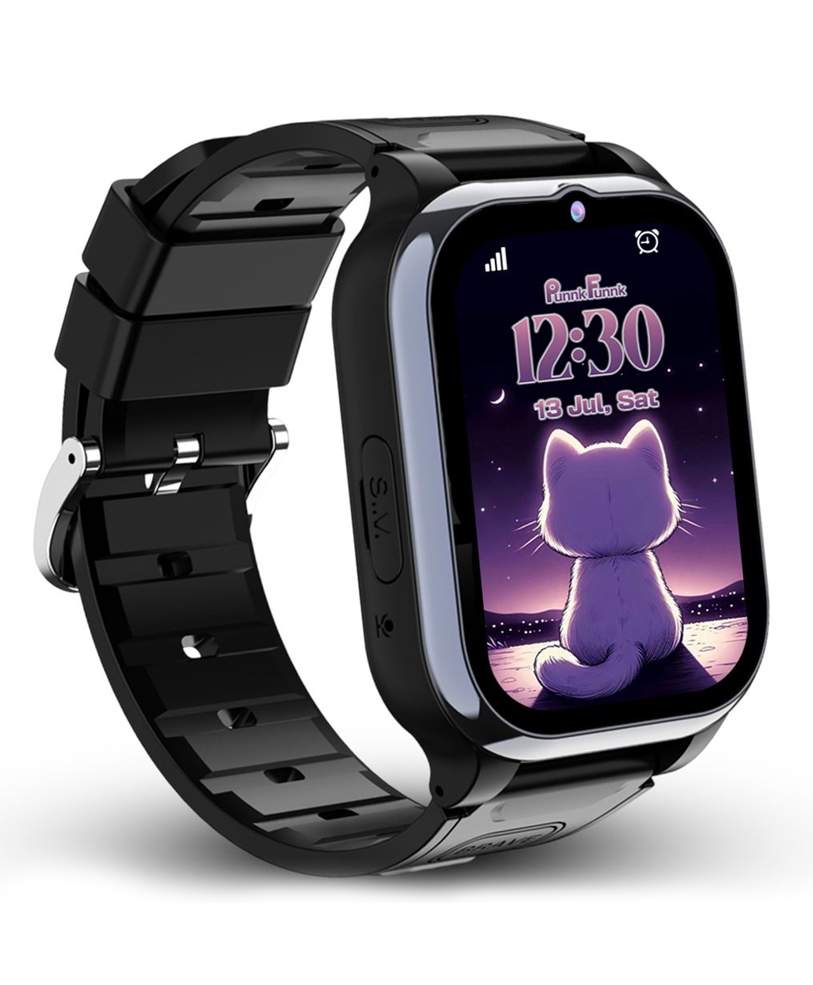PunnkFunnk Kids Smart Watch with Camara, HD Display, Video Calling, Chat, Alarm, Flashlight, Dial Replace, Chat, Rechargeable Battery & Adjustable Strap, Body for Boys & Girls - (Button Black)-image-6