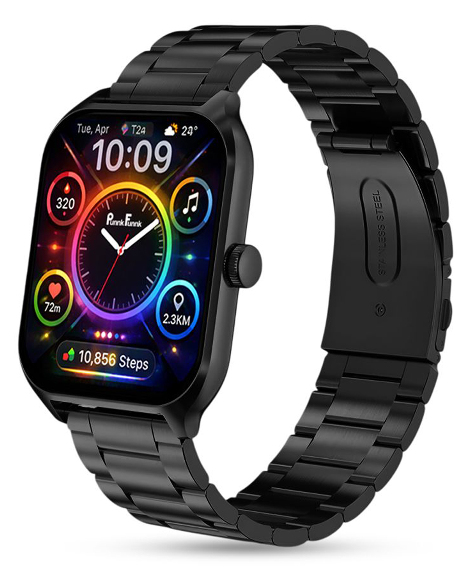 PunnkFunnk H9 Metal Smart Watch 2.01" TFT Display, Bluetooth 5.0 with 100+ Sports Mode, Heart Rate & Blood Oxygen Monitor, Call & Message Reminders Compatible with Android & iOS (Metal Black)-image-40