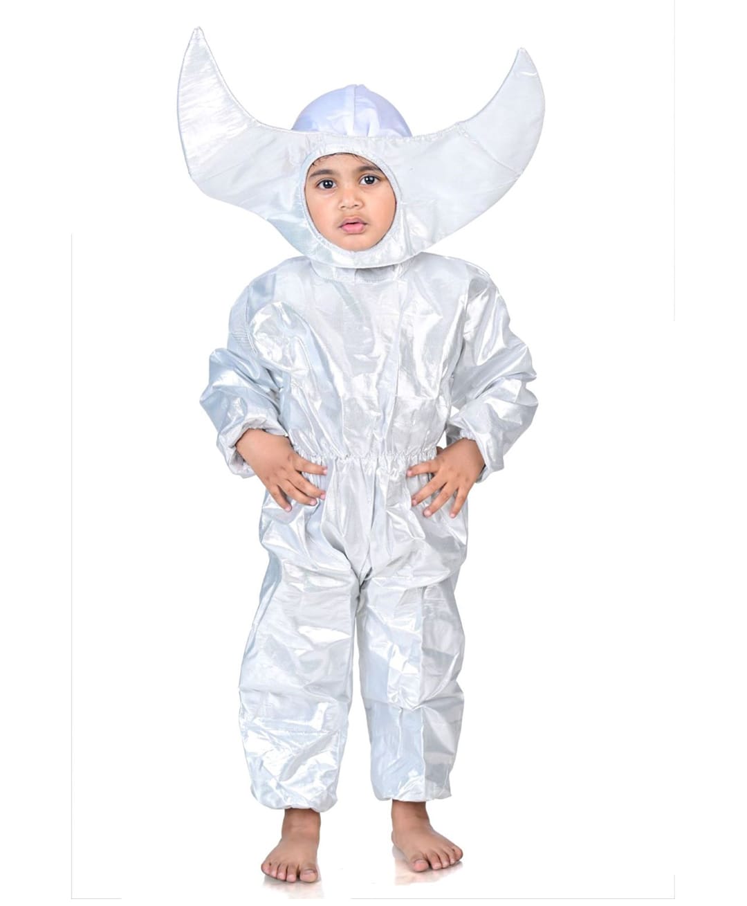 BookMyCostume Woven Full Sleeves Moon Designed Fancy Dress Costume Set - Silver-image-29