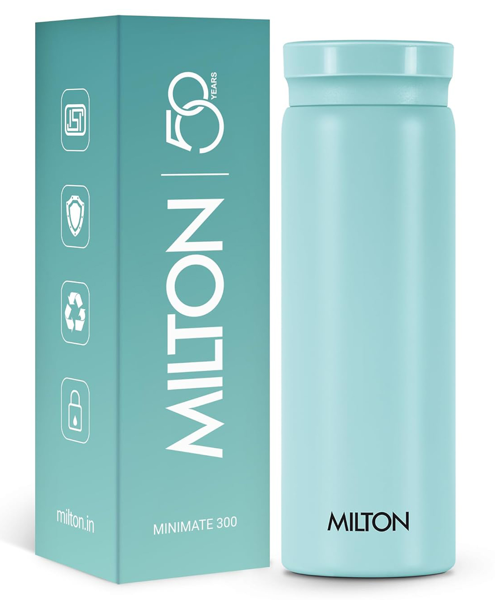 Milton Minimate 300 Thermosteel Water Bottle, 280ml | ISI Certified, SS304 Stainless Steel | Vacuum Insulated Flask, Hot & Cold, Leak-Proof, Compact for Office, Gym, Travel | Blue-image-30