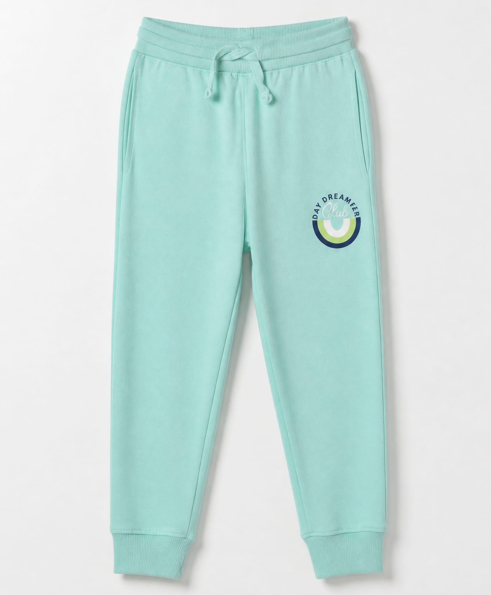 Doreme Terry Knit Full Length Fleece and Woollen Bottomwear With Text Print - Light Green-picture-14
