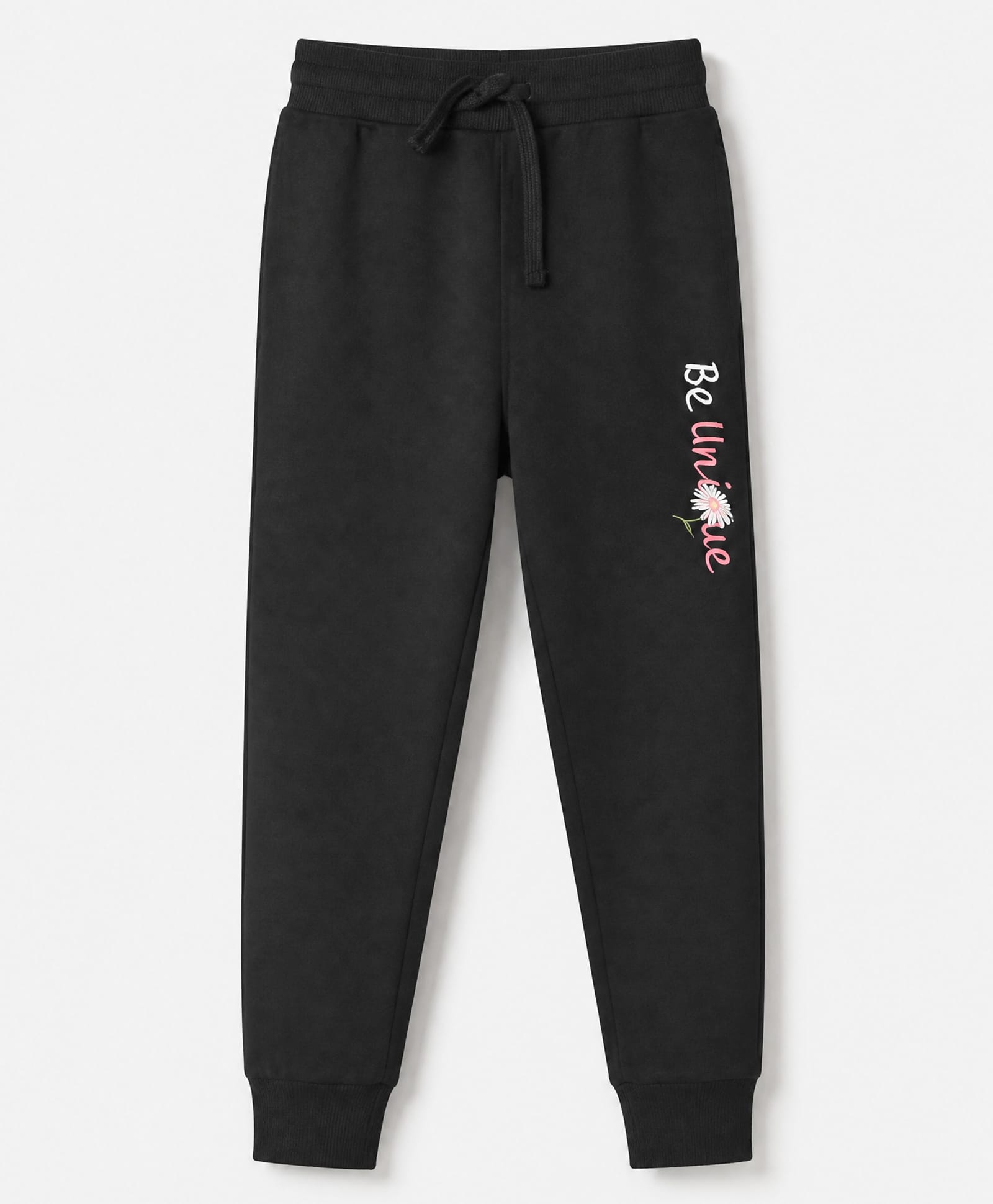 Doreme Terry Knit Full Length Fleece and Woollen Bottomwear With Text Print - Black-picture-16