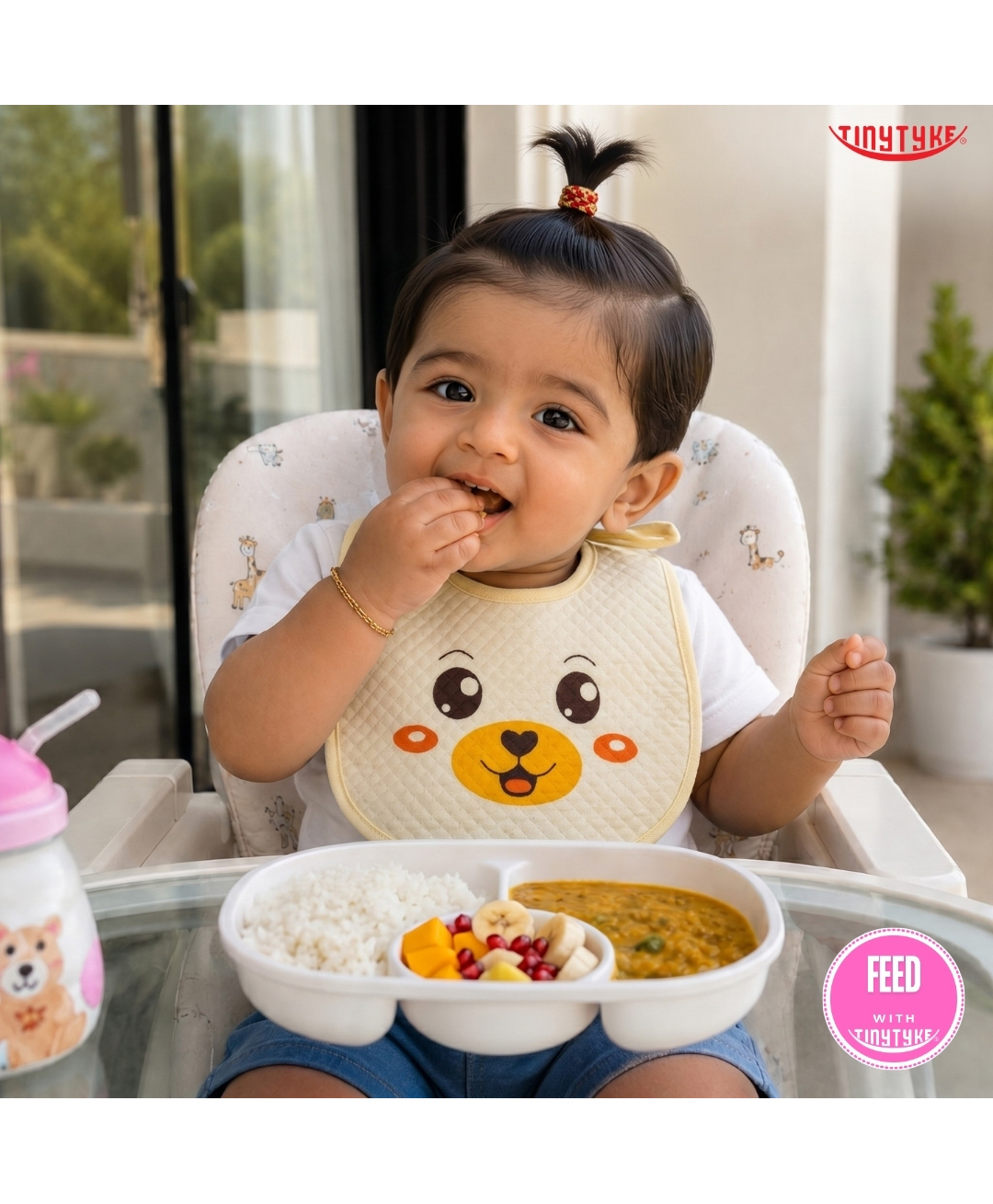 TinyTyke- Baby Bibs | Smiley Bear Yellow-image-30