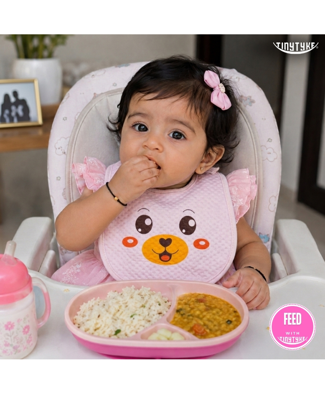 TinyTyke- Baby Bibs | Smiley Bear Pink-image-12