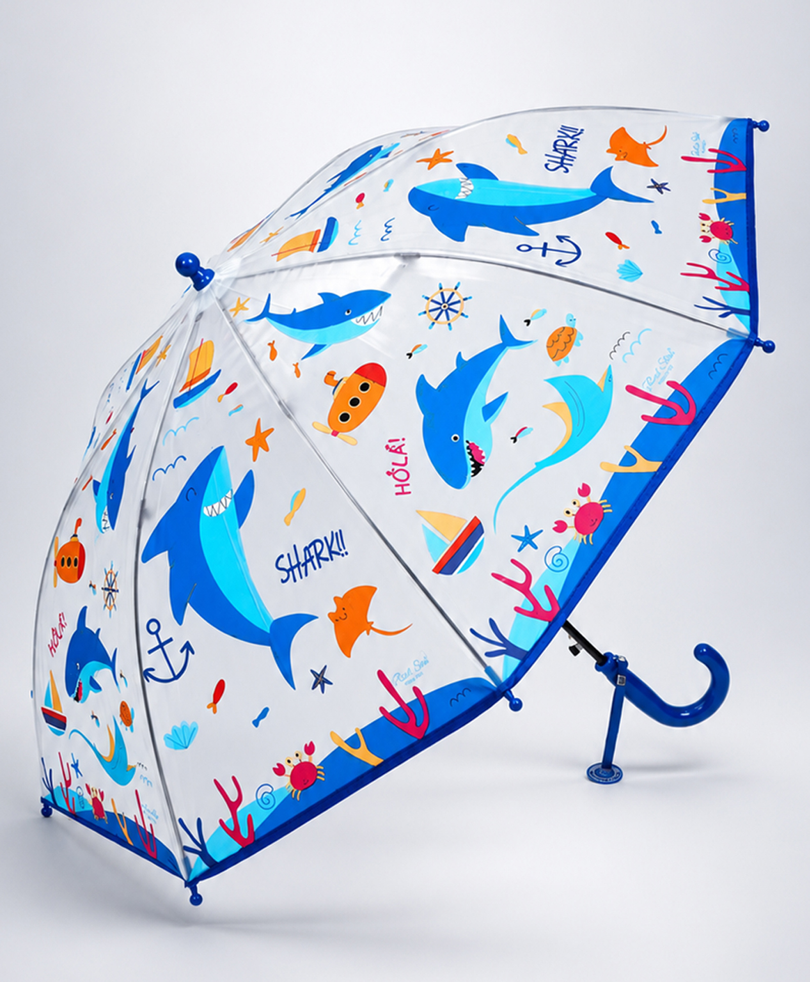 Little Surprise Box Sea Life Designed Transparent Umbrella - Blue-picture-11