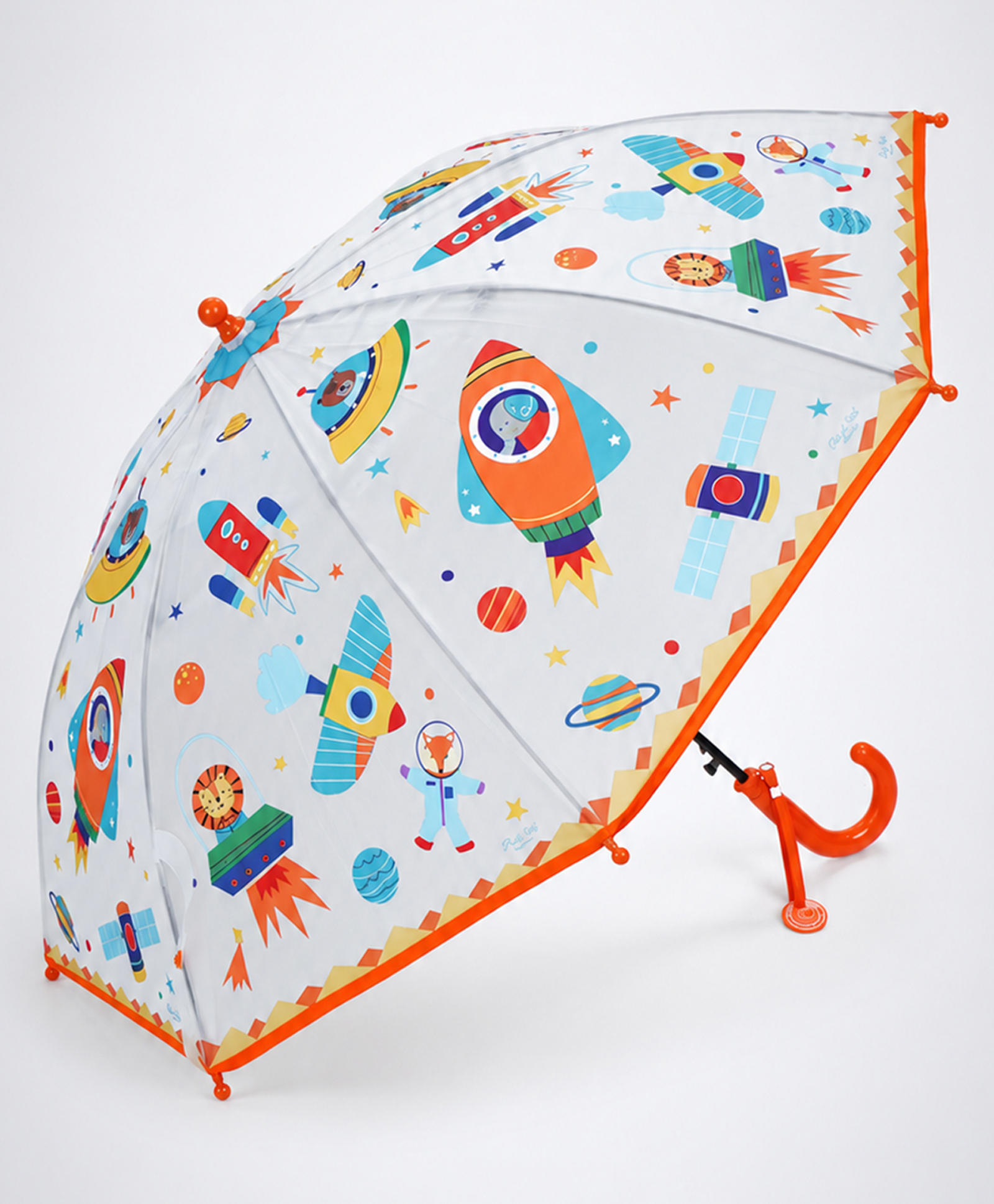 Little Surprise Box Space Theme Designed Transparent Umbrella - Multi Colour-image-16