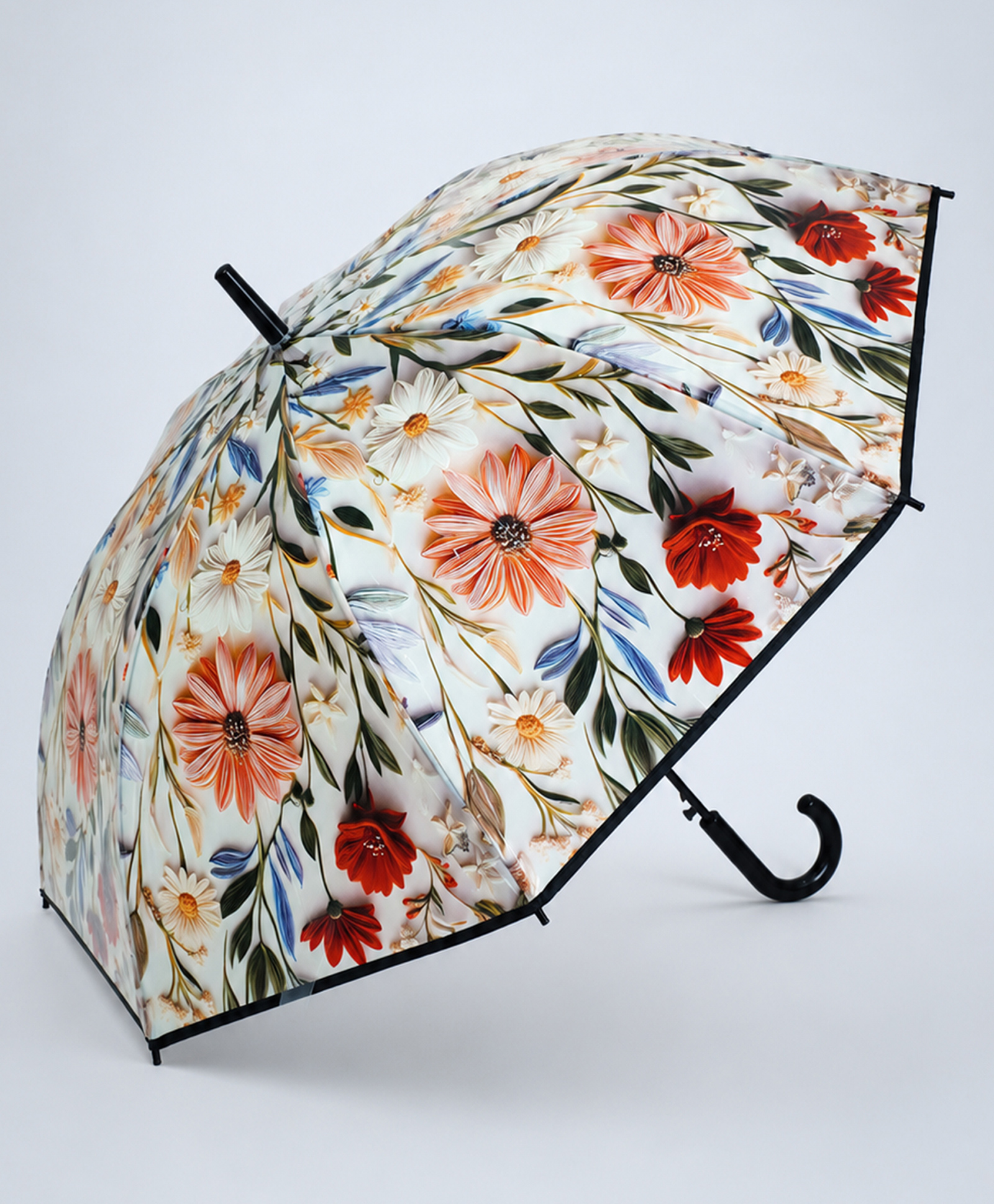 Little Surprise Box Floral Designed Umbrella - Black-picture-26