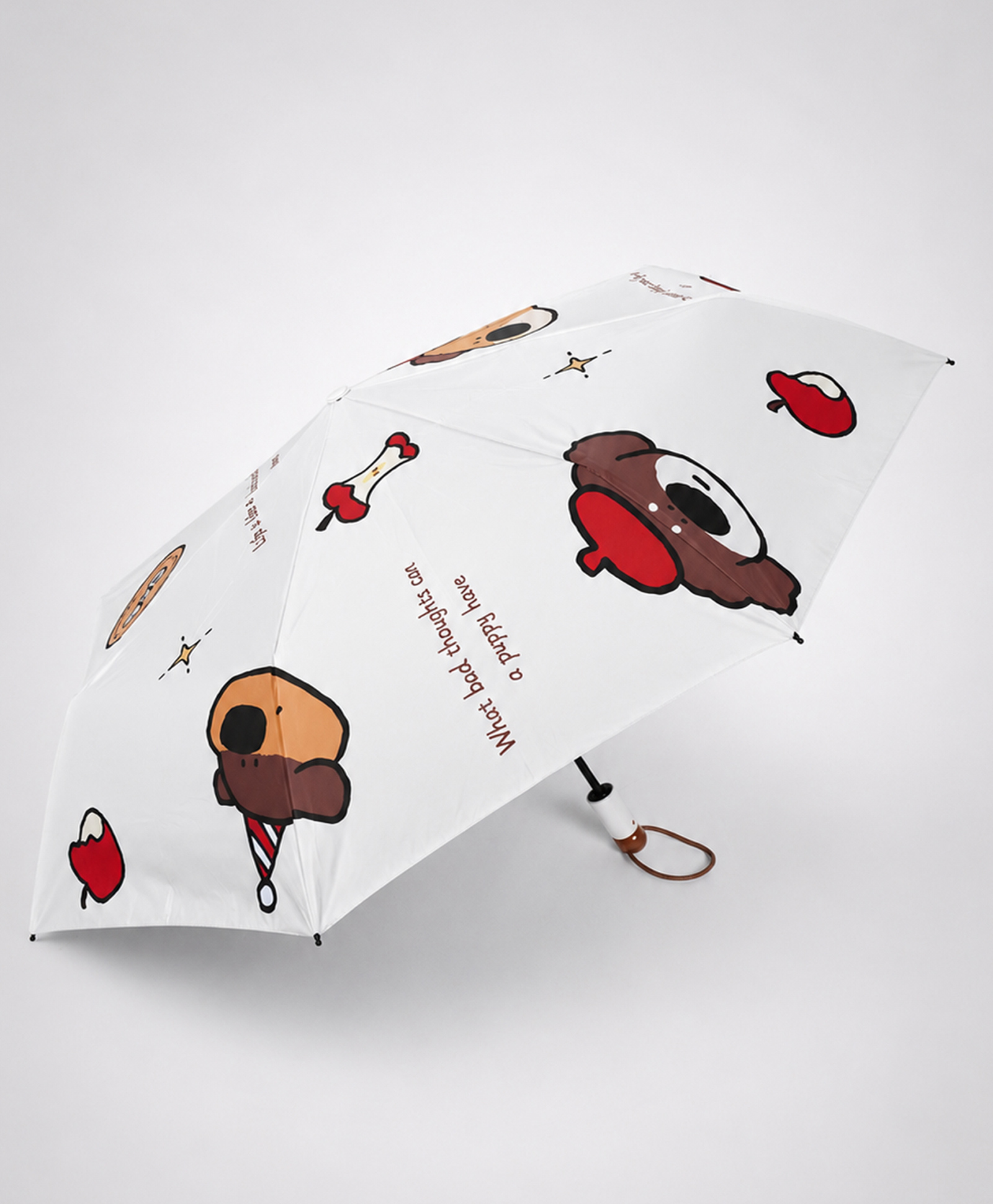 Little Surprise Box Puppies Designed Three Fold Umbrella - White-image-41