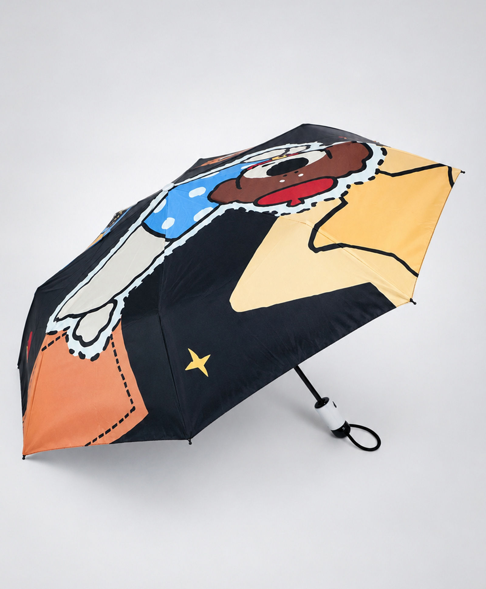 Little Surprise Box Puppies Designed Three Fold Umbrella - Black-picture-22