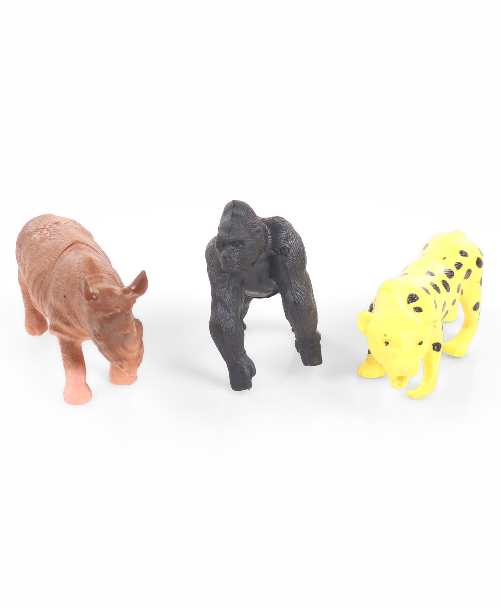 Ratnas Animal World Wild Animals 3pcs Gorrila, Rino & Tiger - Black & Yellow-picture-16