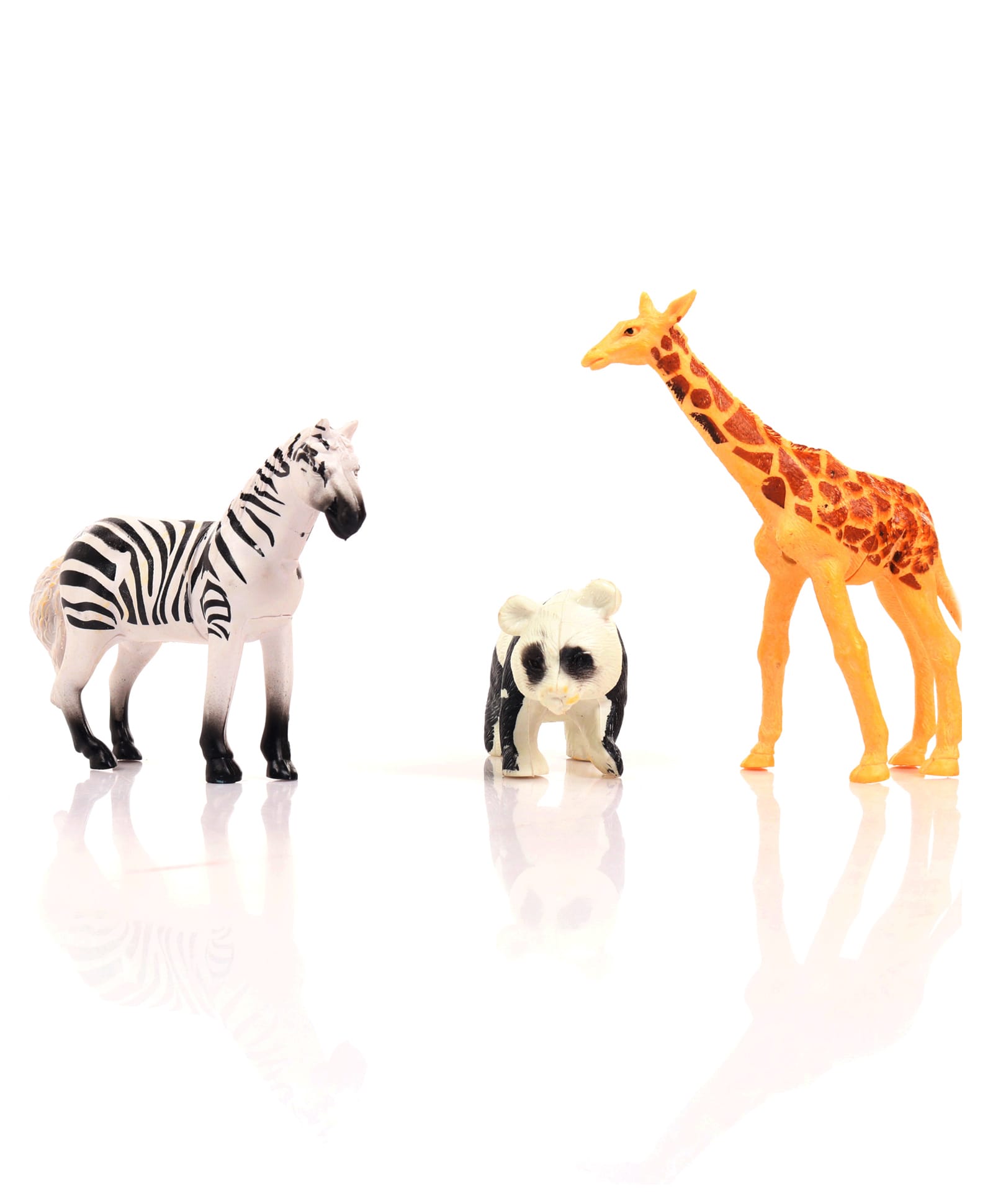 RATNAS Animal World Wild Animals 3-Pcs Toy Set Panda, Giraffe & Zebra - White & Orange-picture-18