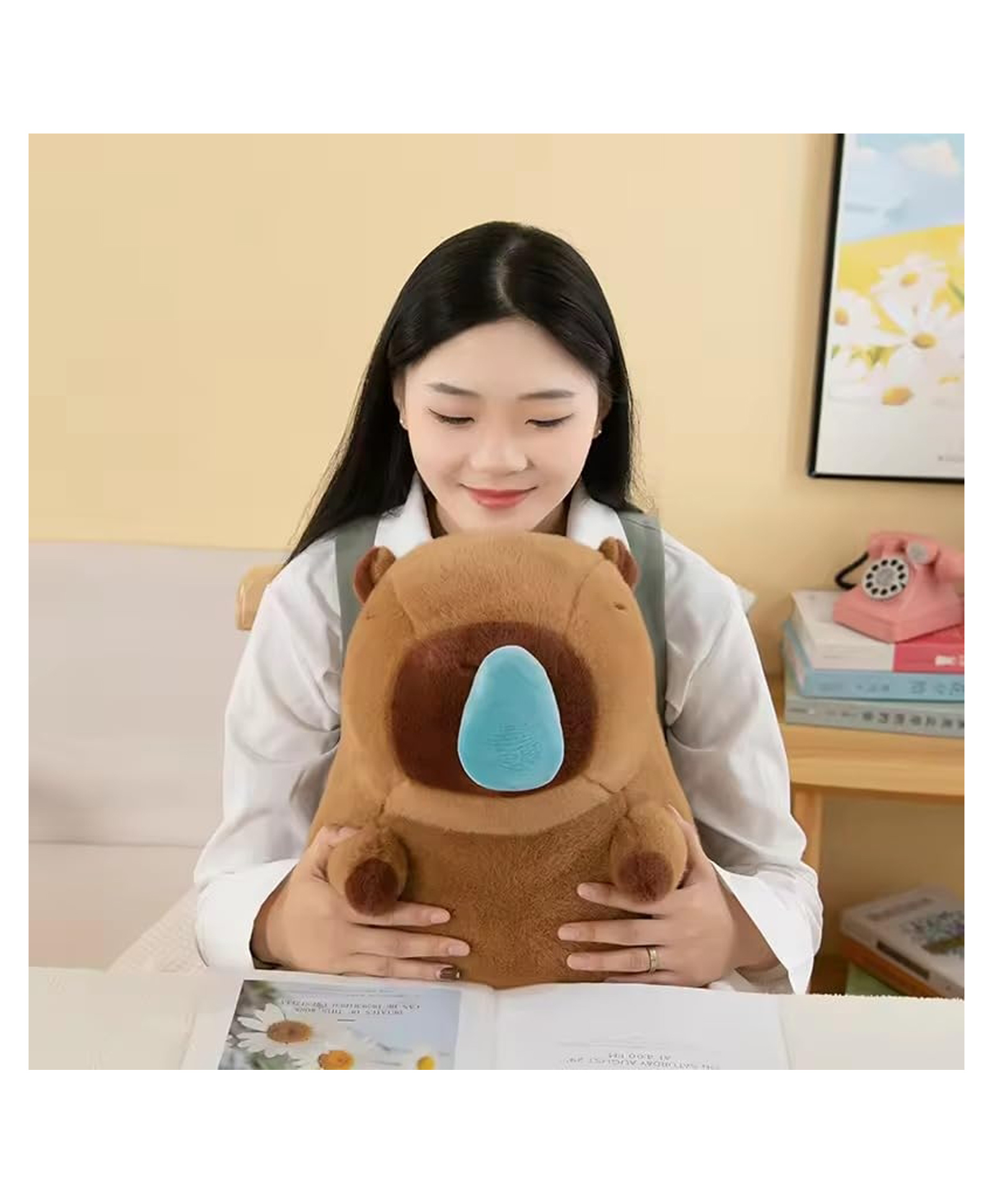 EITHEO Cute Sleeping Nose Capybara Soft Toy Plush Stuffed Animal for Kids (Pack of 1)-image-8