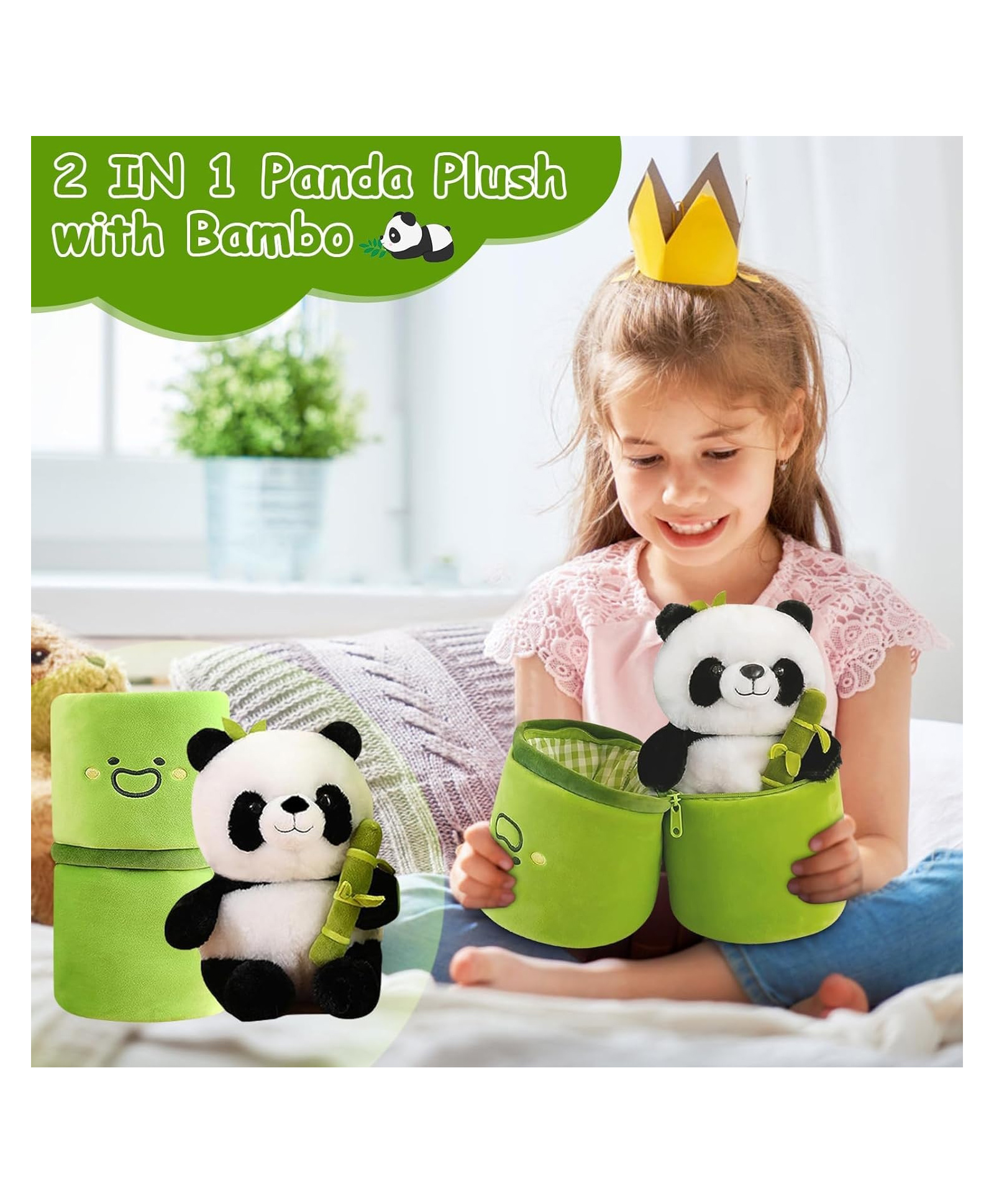 EITHEO Cute Panda Soft Toy in Bamboo Basket Plush Stuffed Animal for Kids (Pack of 1)-image-30