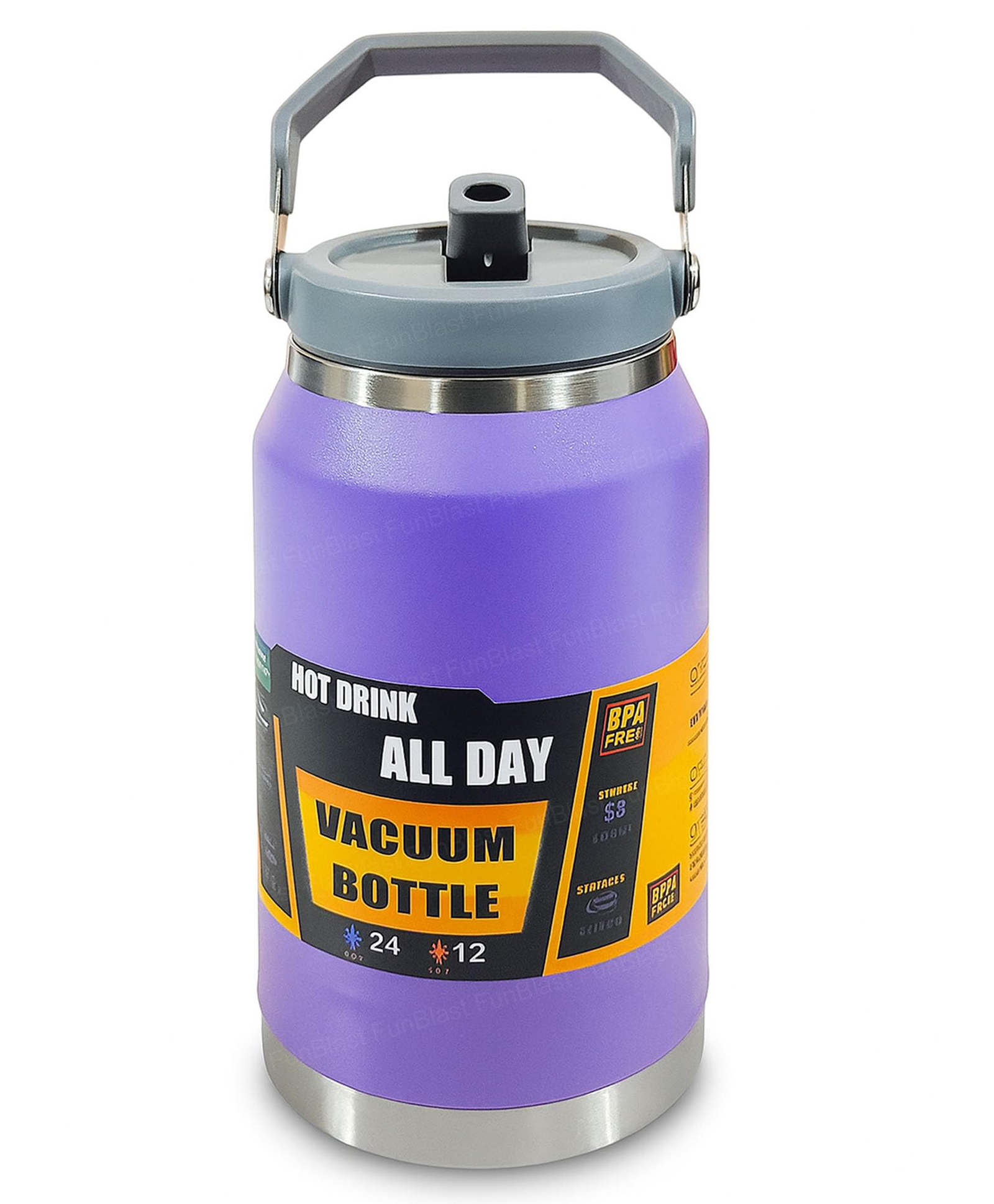 FunBlast Insulated Stainless Steel Water Bottle with Handle 1000 ML Purple-picture-24