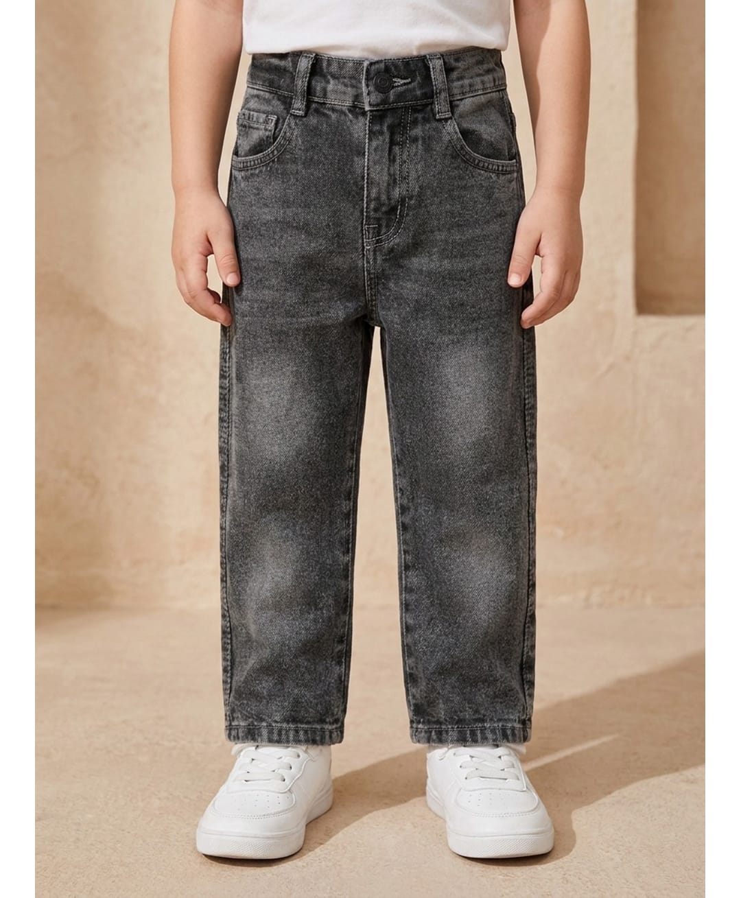 Rikidoos Denim Woven Full Length Washed Jeans - Grey-picture-15