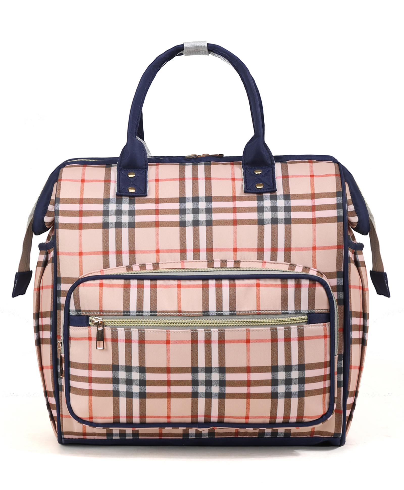 Winnies Premium Check Maternity & Diaper Bag with Multiple Pockets-Pink-image-20