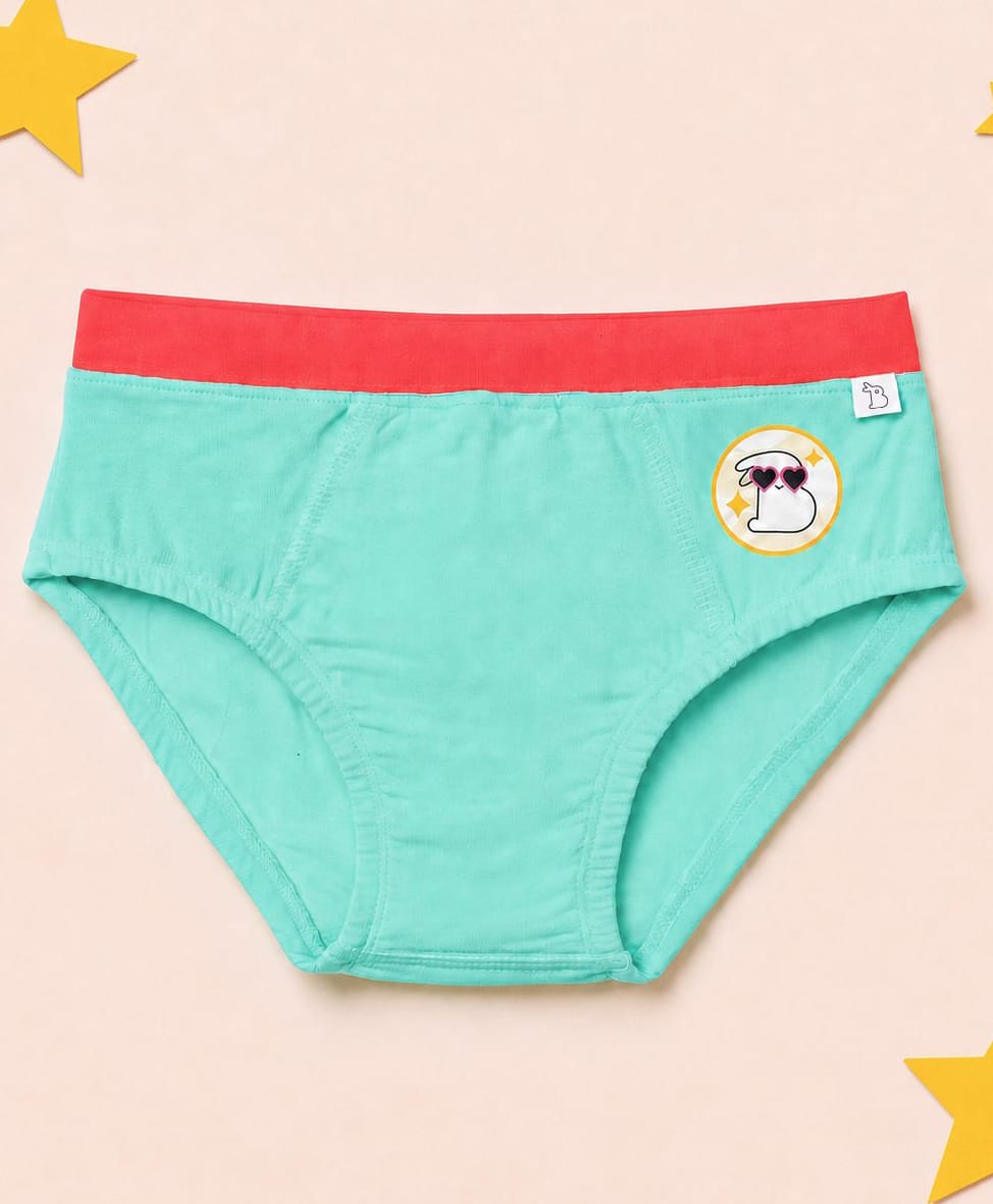 SuperBottoms Bamboo Knit Brand Logo Printed Briefs - Green & Red-image-20