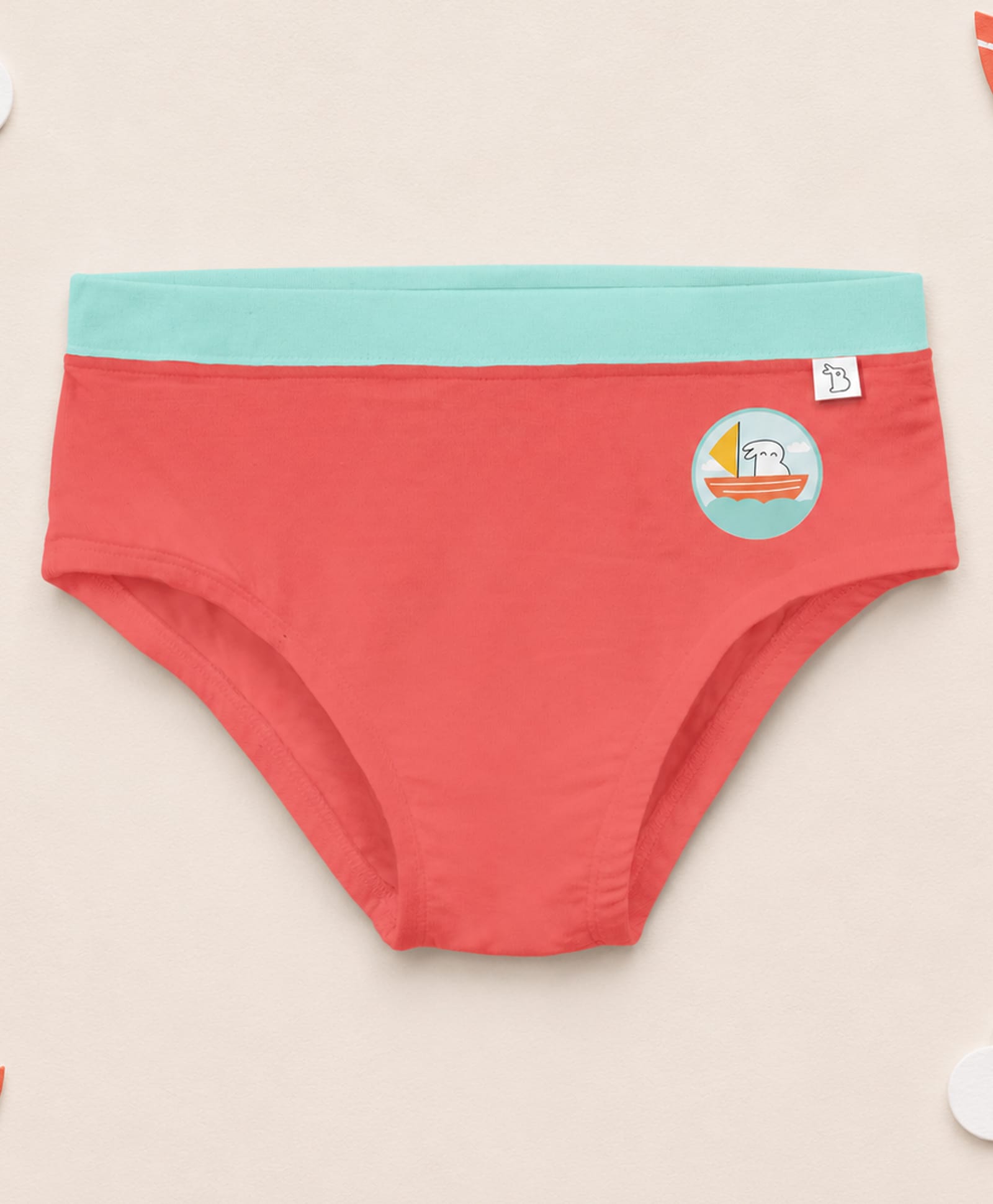 SuperBottoms Bamboo Knit Bunny In Boat Printed Panties - Red-picture-26