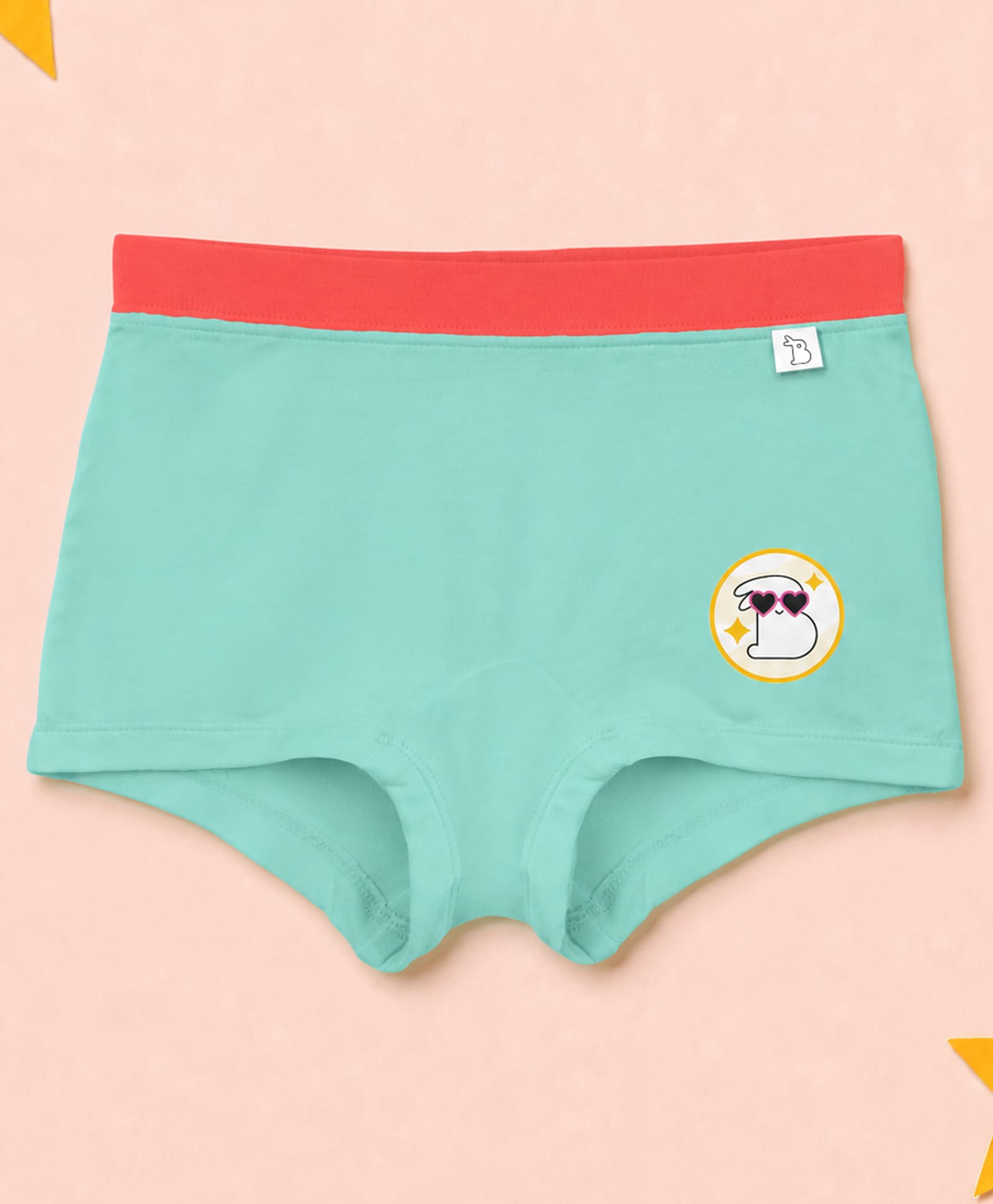 SuperBottoms Bamboo Knit Brand Logo Printed Boyshorts - Green & Red-image-16