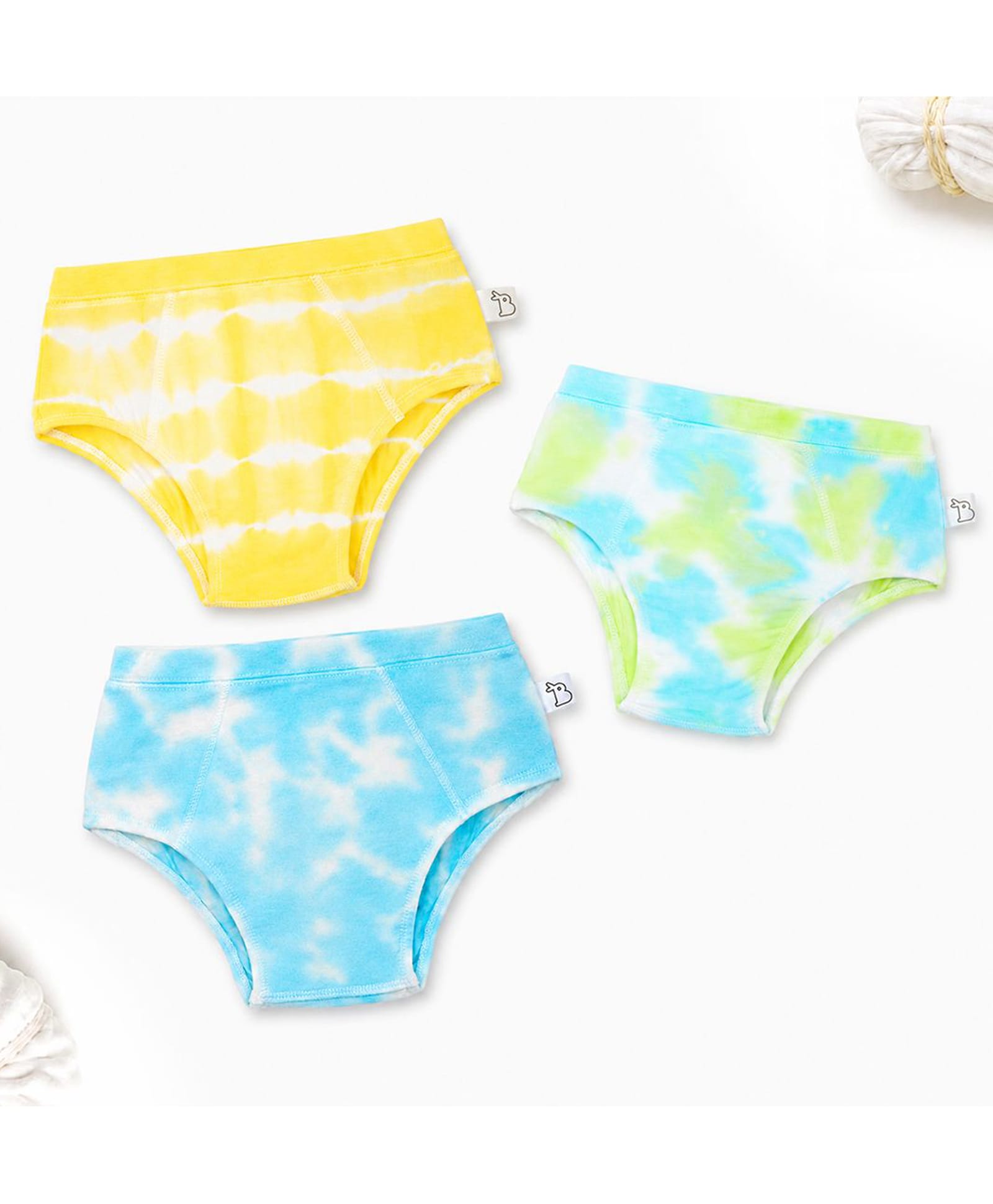 SuperBottoms Bamboo Knit Pack Of 3 Tie Dye Briefs - Multi Colour-picture-31