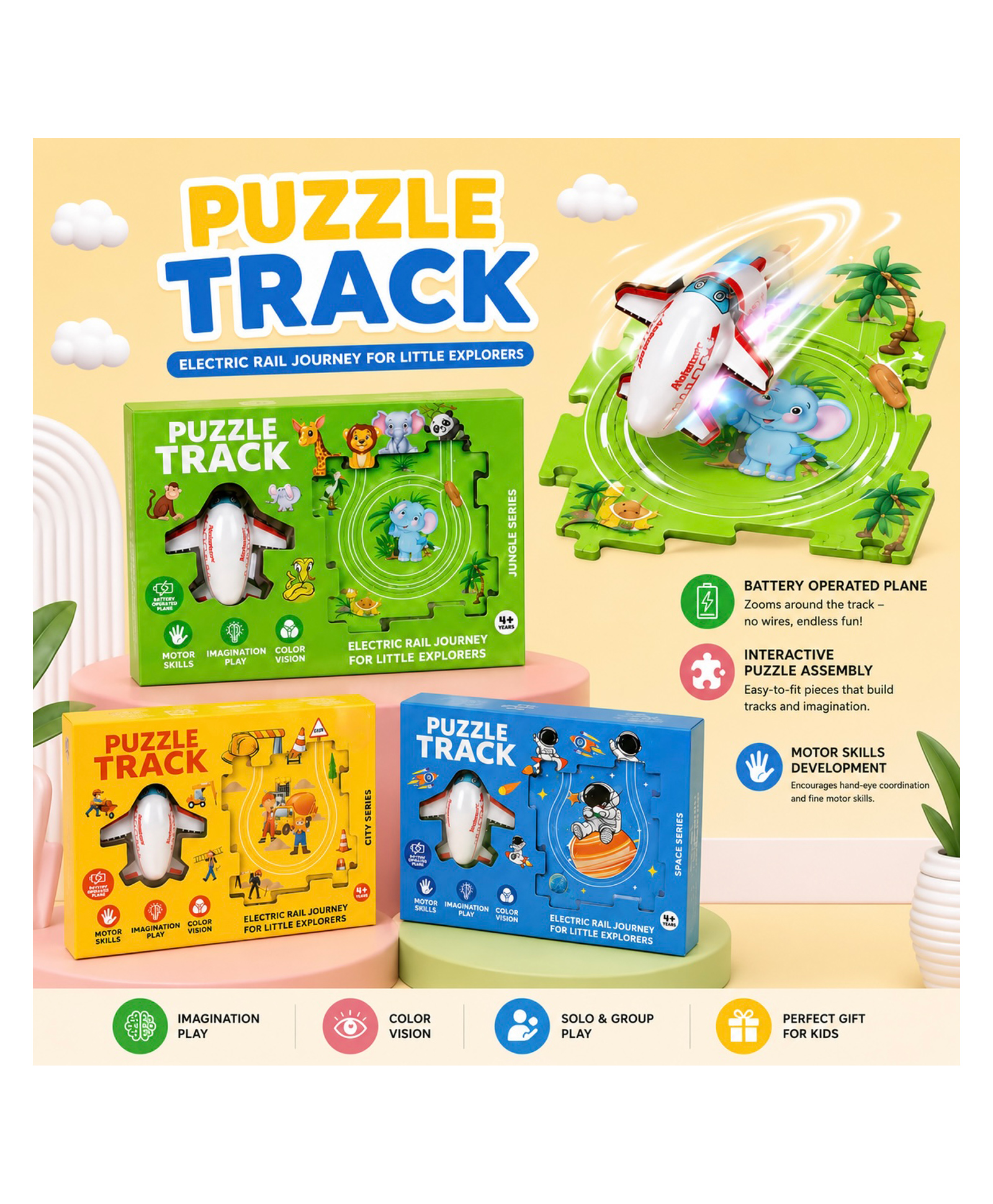 ARCADE TOYS Ocean Puzzle Track Electric Rail Journey Interactive Maze & Skill Development Game for Kids Multicolour-image-16