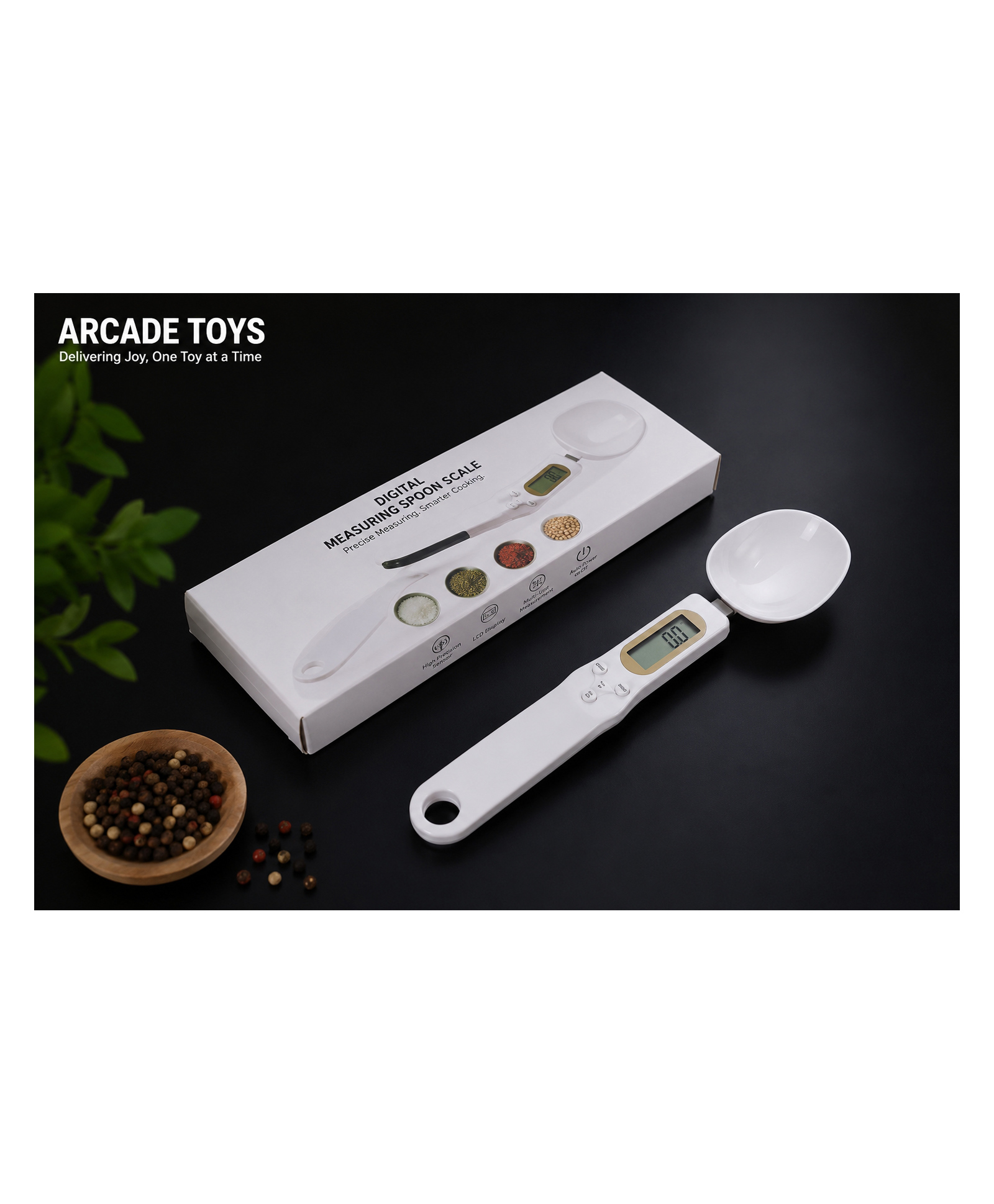ARCADE TOYS USB Rechargeable Digital Measuring Spoon Scale High Precision Kitchen Food Measuring Spoon Multicolour-image-2