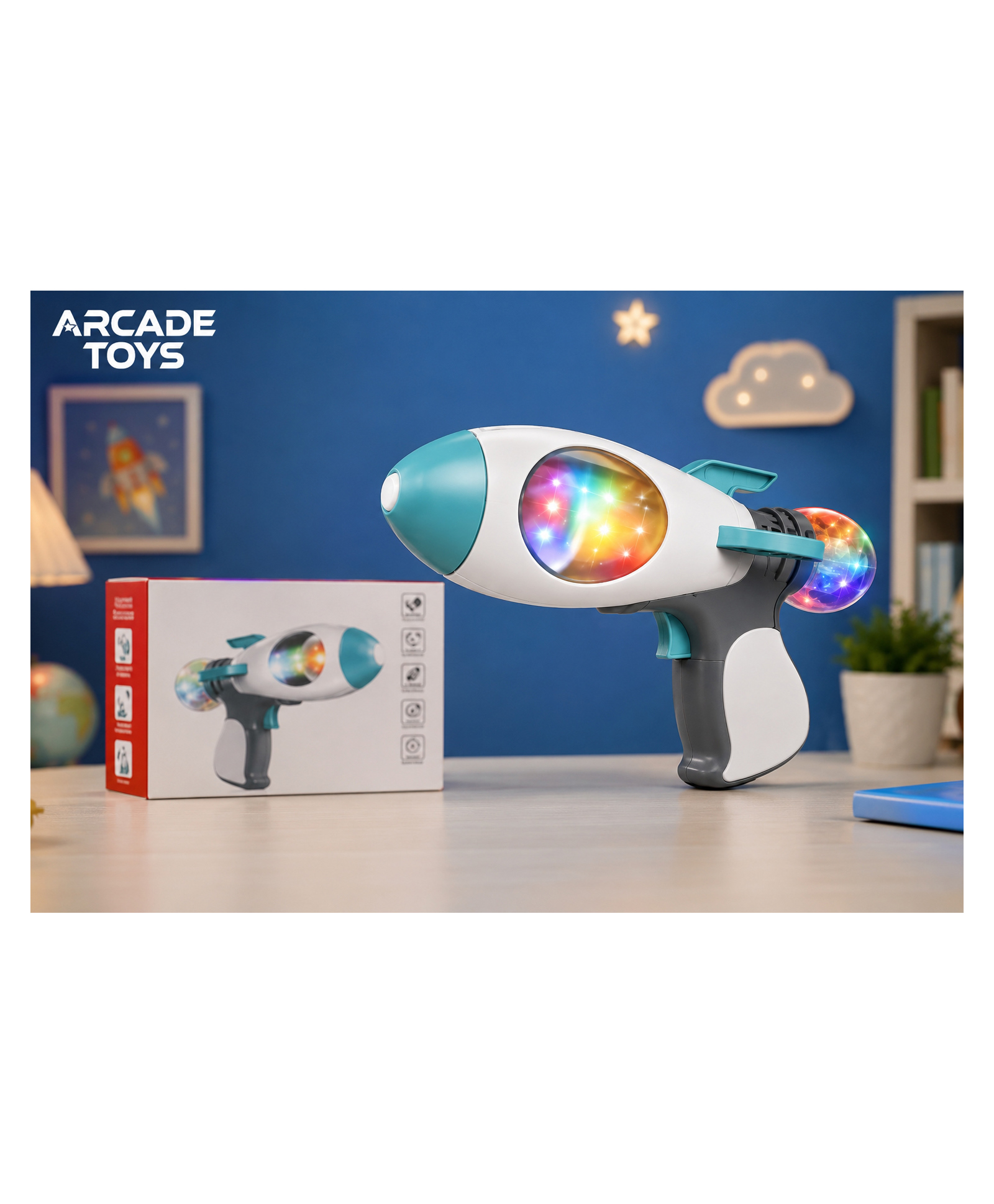 ARCADE TOYS Galaxy Explorer Space Projection Water Spray Toy Gun with Lights, Music & Mist for Kids (3+ Years) - Multicolour-image-9