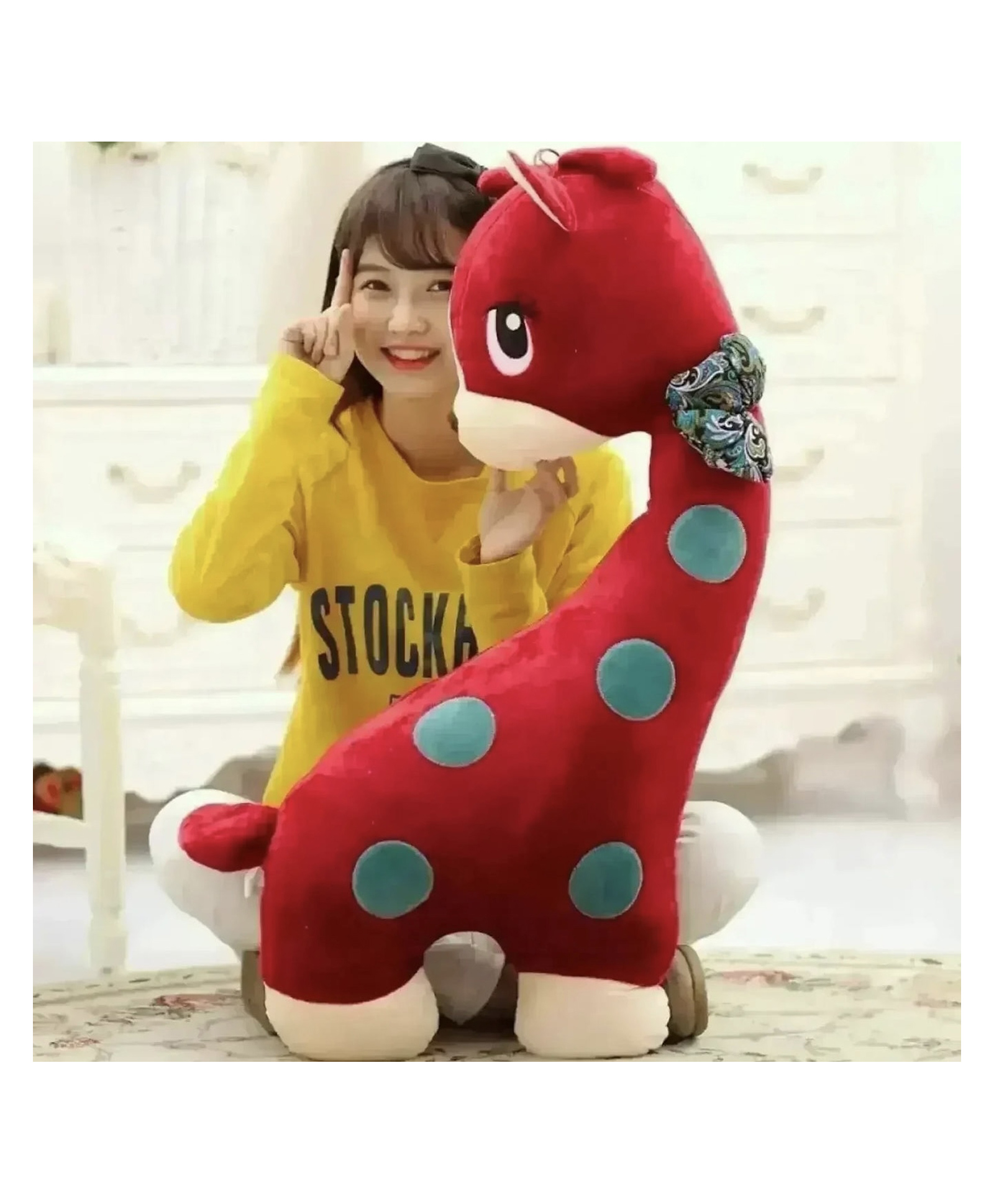 ARCADE TOYS 50 cm Long Neck Giraffe Pillow Plush toy - Red Color & design may vary-picture-18
