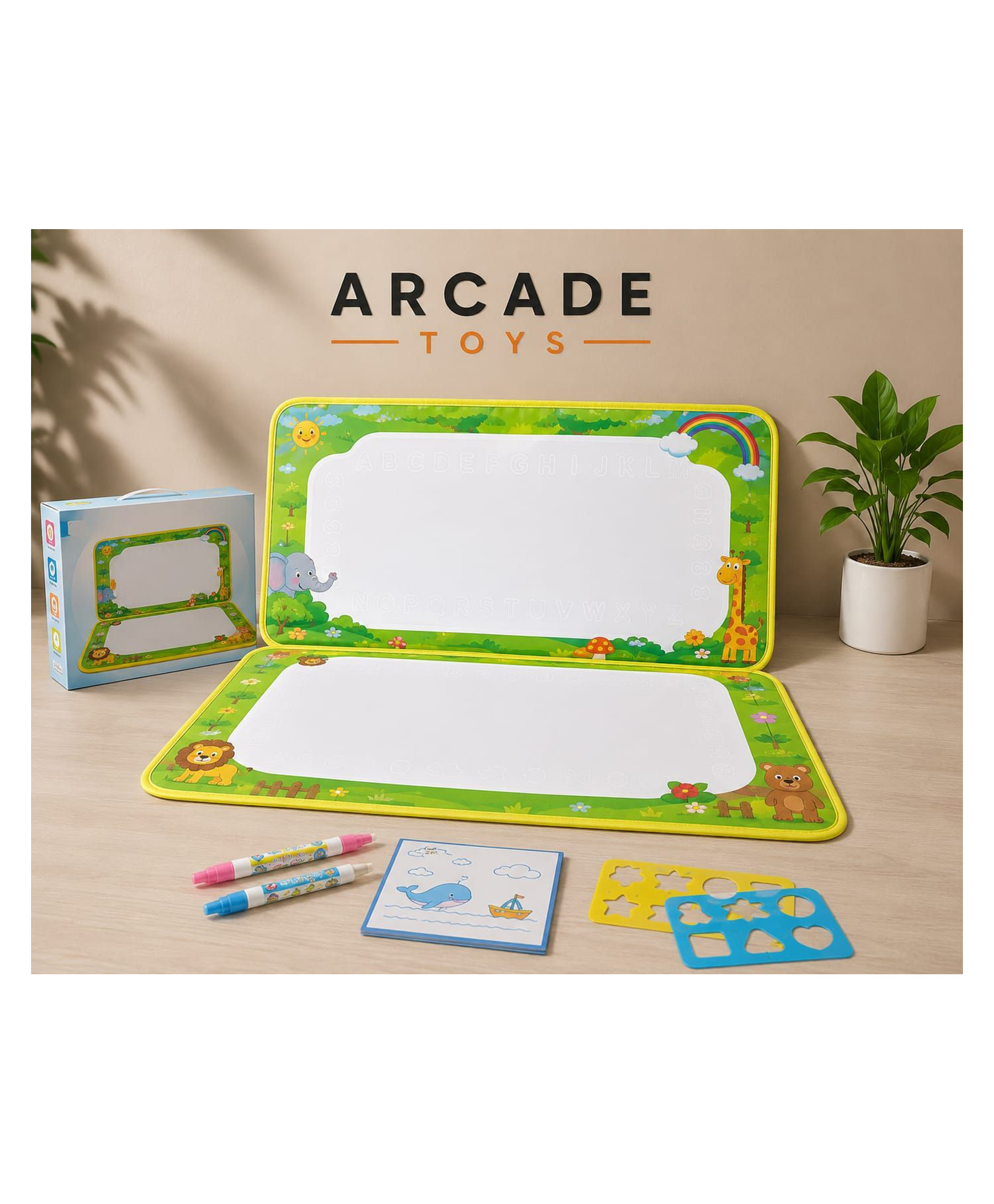 ARCADE TOYS Kids Magic Water Drawing Mat - White-image-48
