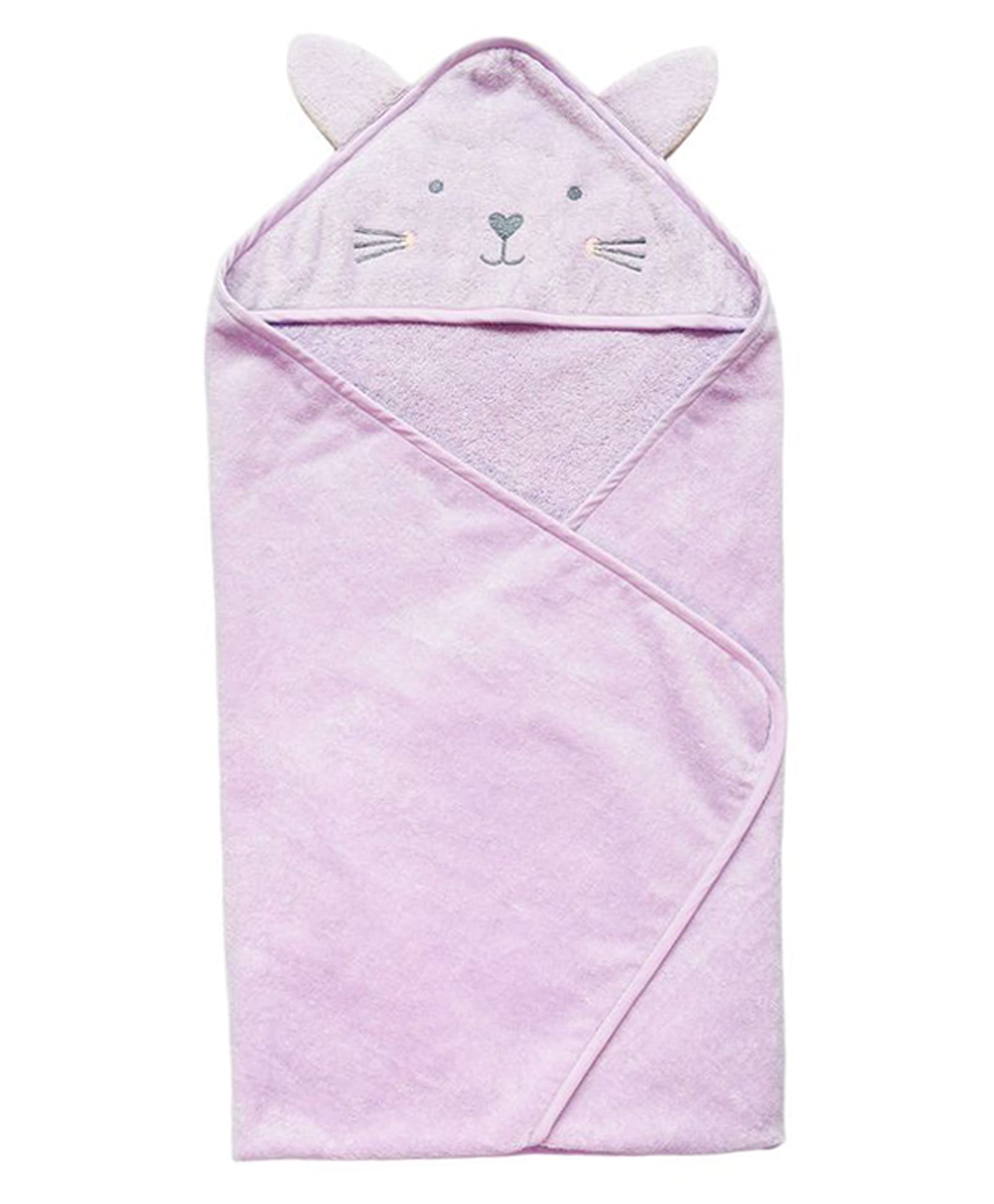 Masilo Cotton Blend Woven Animal Face Embroidered Hooded Towel - Lilac-image-47