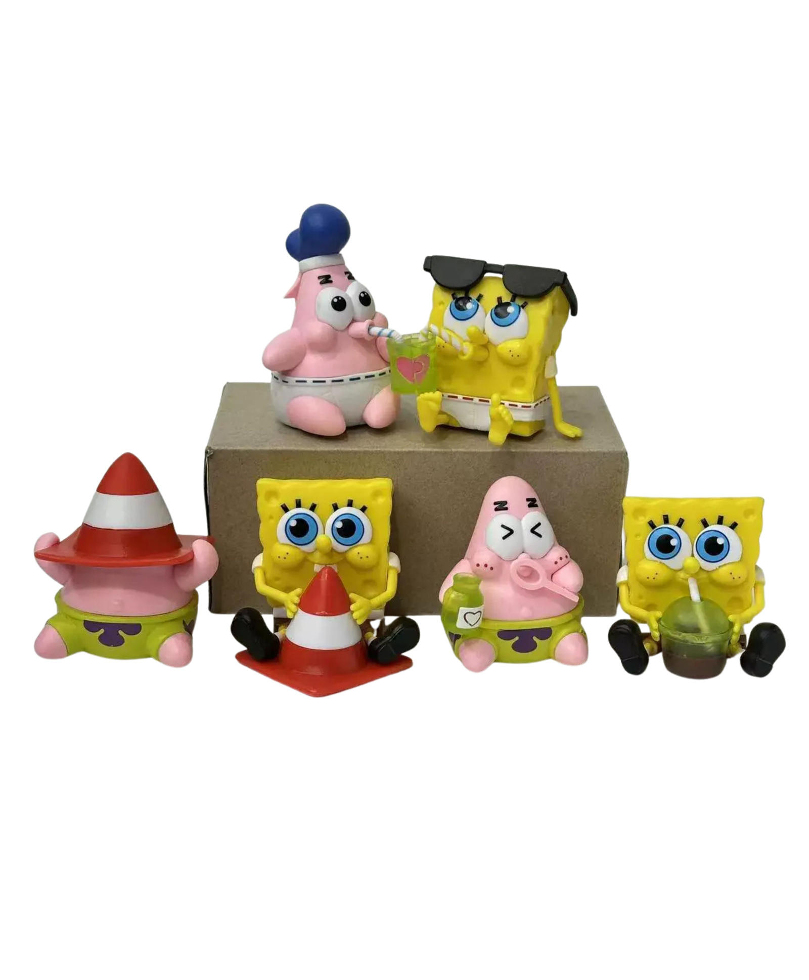 YAMAMA SpongeBob SquarePants Toy Set for Kids, 3-Piece Bikini Bottom Collectible Figure Set for Kid & Adults, Premium Child-Safe ABS Plastic Miniature Toy Pack, Fun Entertainment Kids Toy - Multicolor-image-1