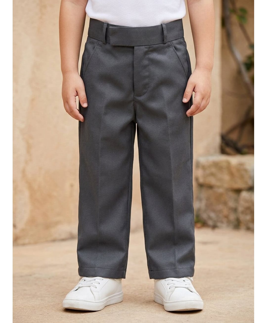 Rikidoos Cotton Lycra Woven Full Length Solid Pant - Grey-picture-38