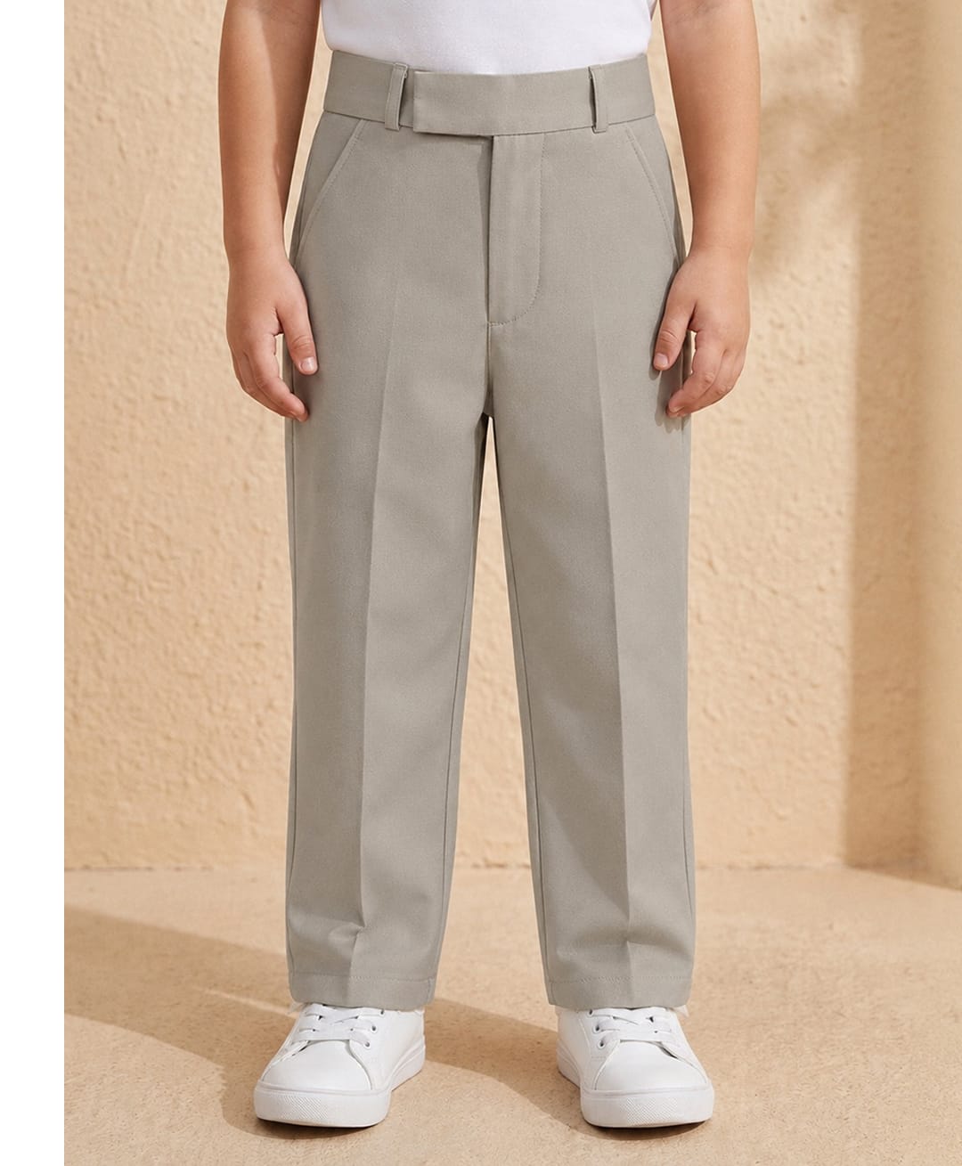 Rikidoos Cotton Lycra Woven Full Length Solid Trousers - Khaki-picture-22