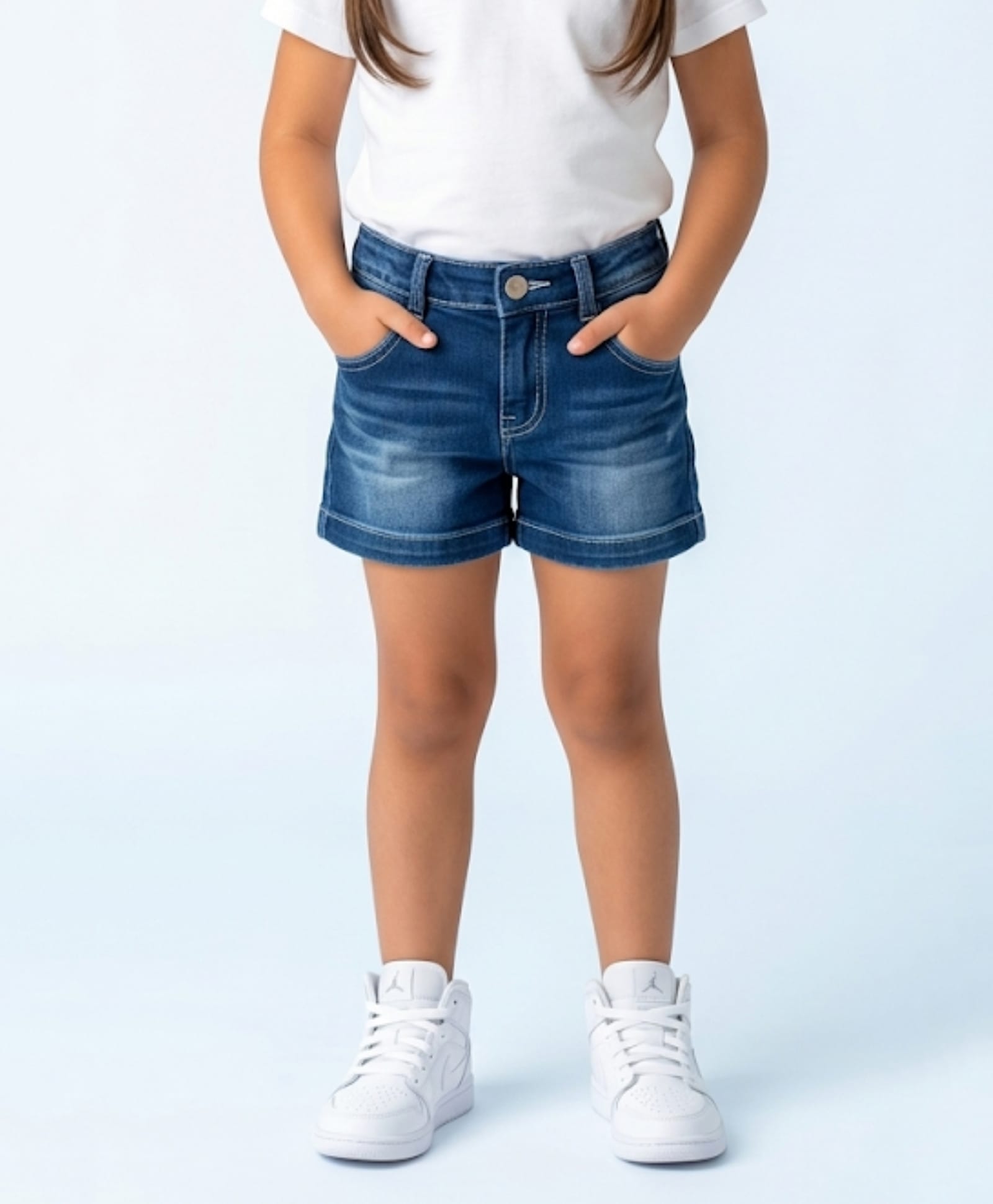Tiny Girl Denim Woven Washed Shorts - Stone-picture-14