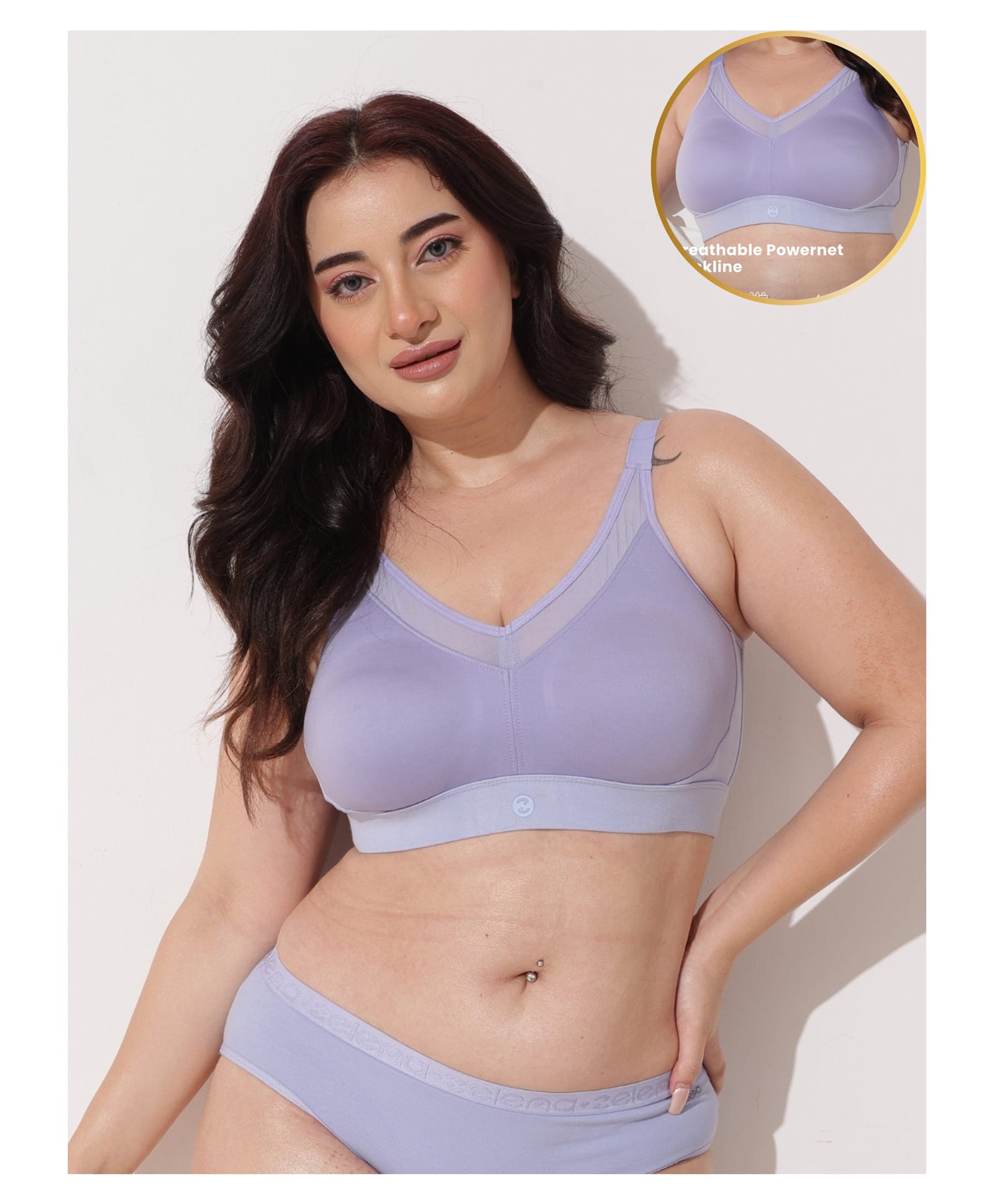 Zelena 92% Modal 8% Spandex Knit Solid Maternity Bra With Front Open Nursing Access - Medium Blue-image-28