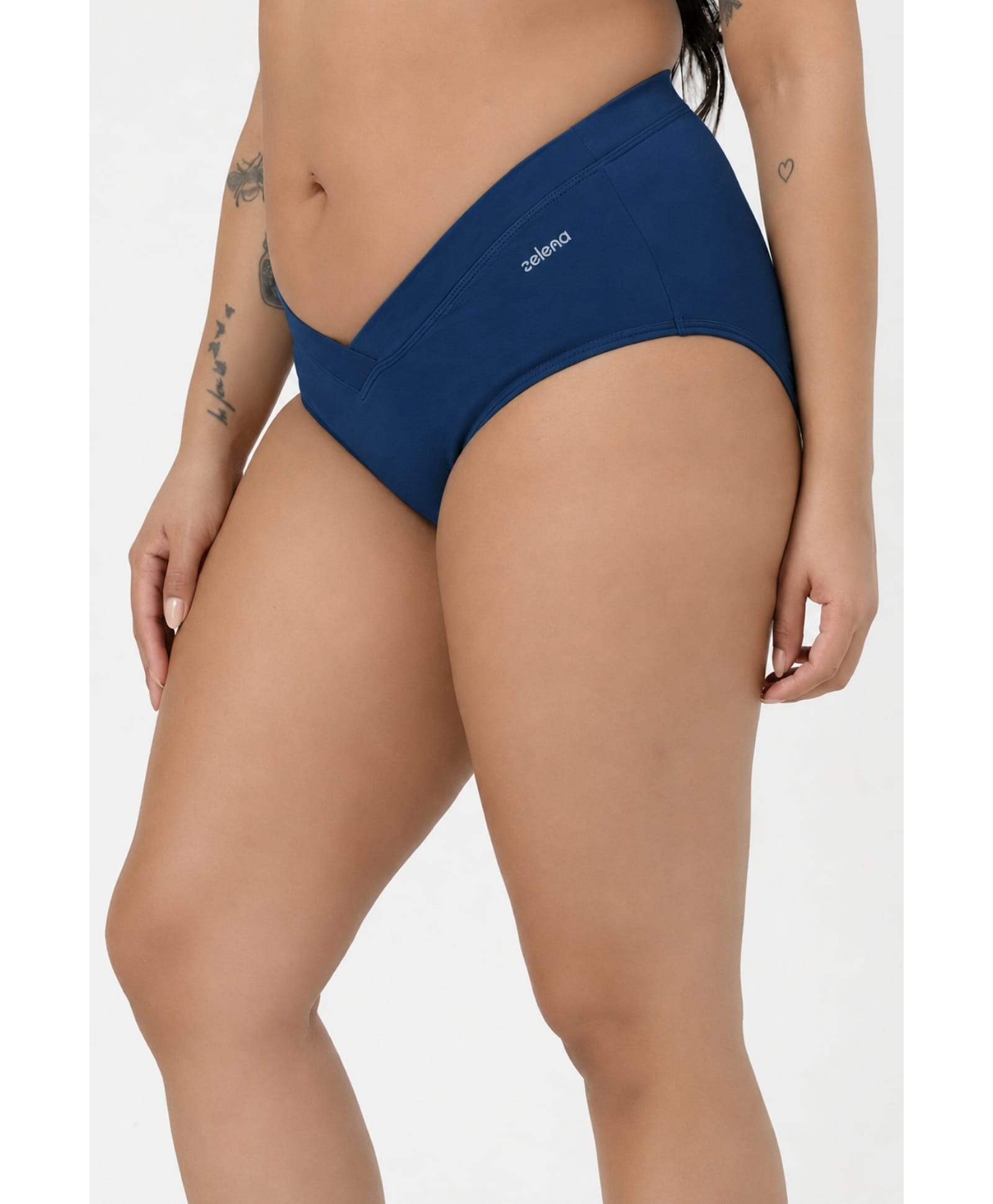 Zelena 92% Modal 8% Elastane Knit Solid Mid Rise Maternity Panty - Airforce-picture-43