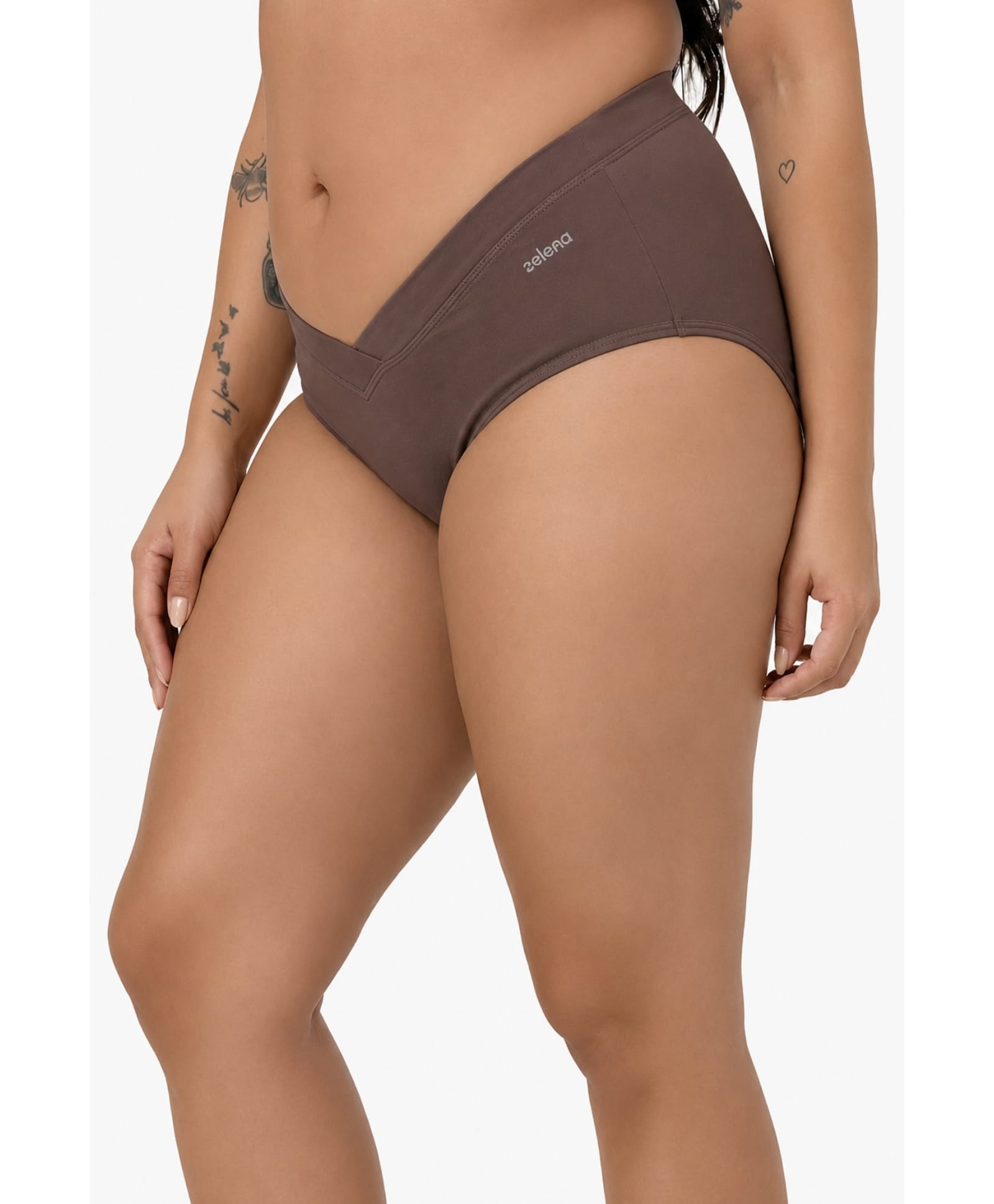 Zelena 92% Modal 8% Elastane Knit Solid Mid Rise Maternity Panty - Coco-picture-18