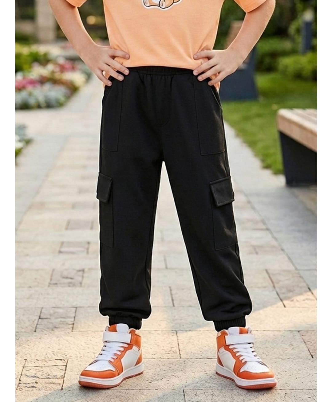 Cutiekins Cotton Woven Solid Cargo Pants - Black-picture-17