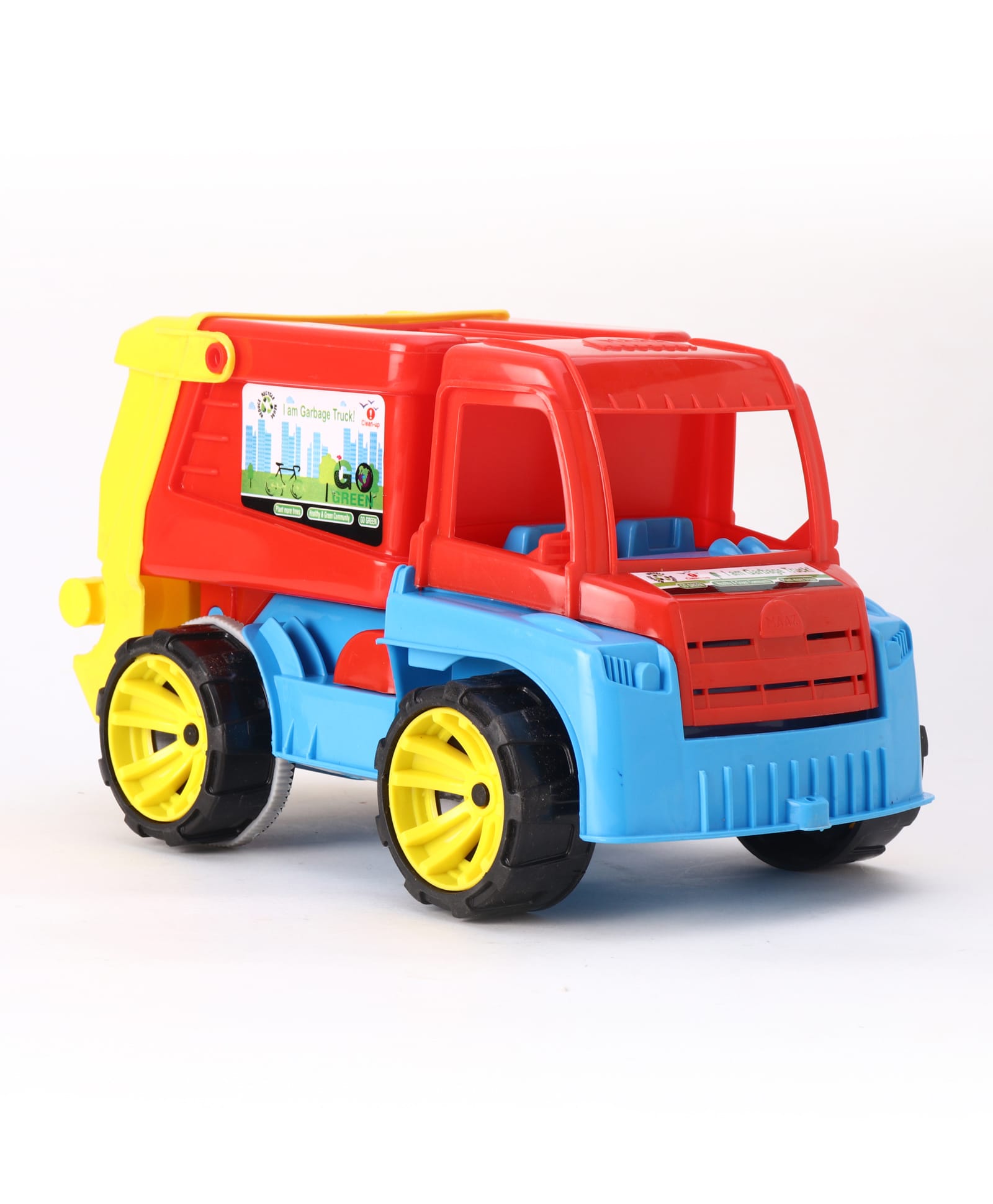 United Agencies Friction Power Garbage Truck Toy Manual Push Vehicle - Red & Blue-image-33