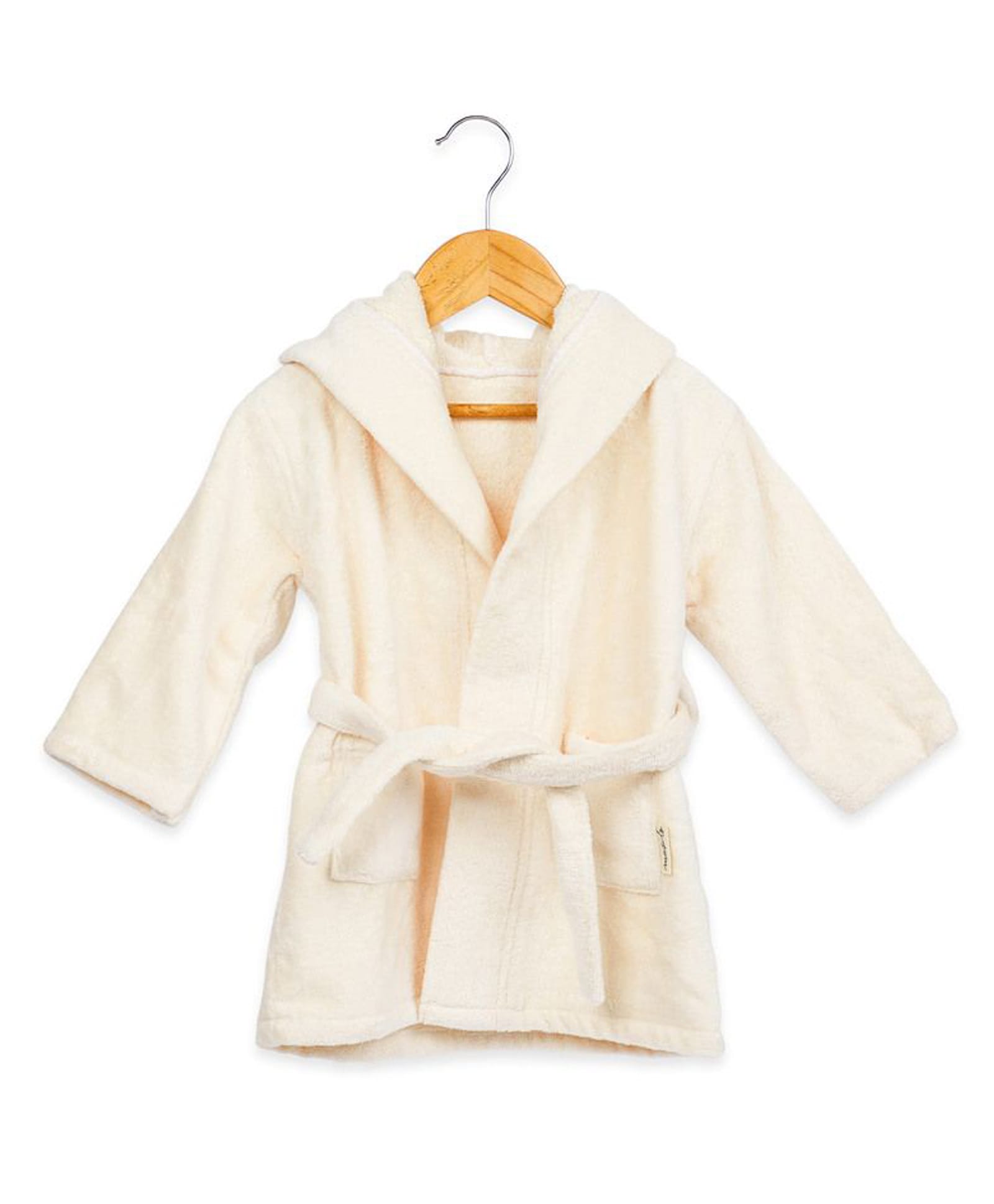 Masilo Cotton Blend Woven Solid Hooded Robe With Belt - Cream-image-32