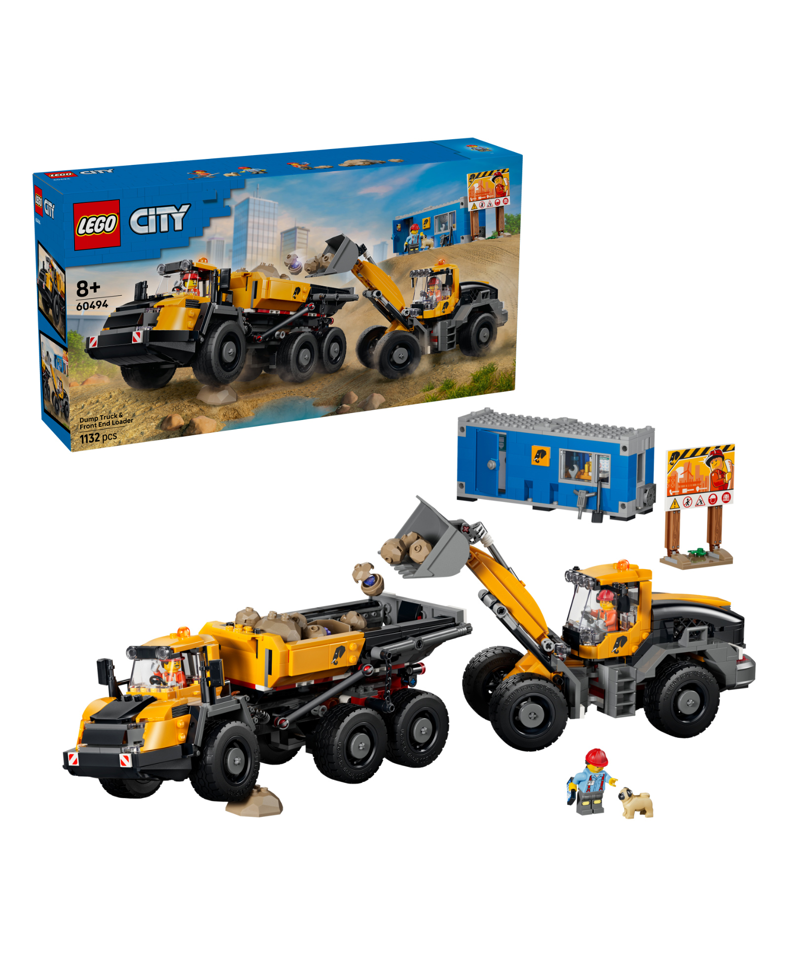 LEGO City Dump Truck & Front End Loader - Construction Toy 1132 pieces-60494-image-11