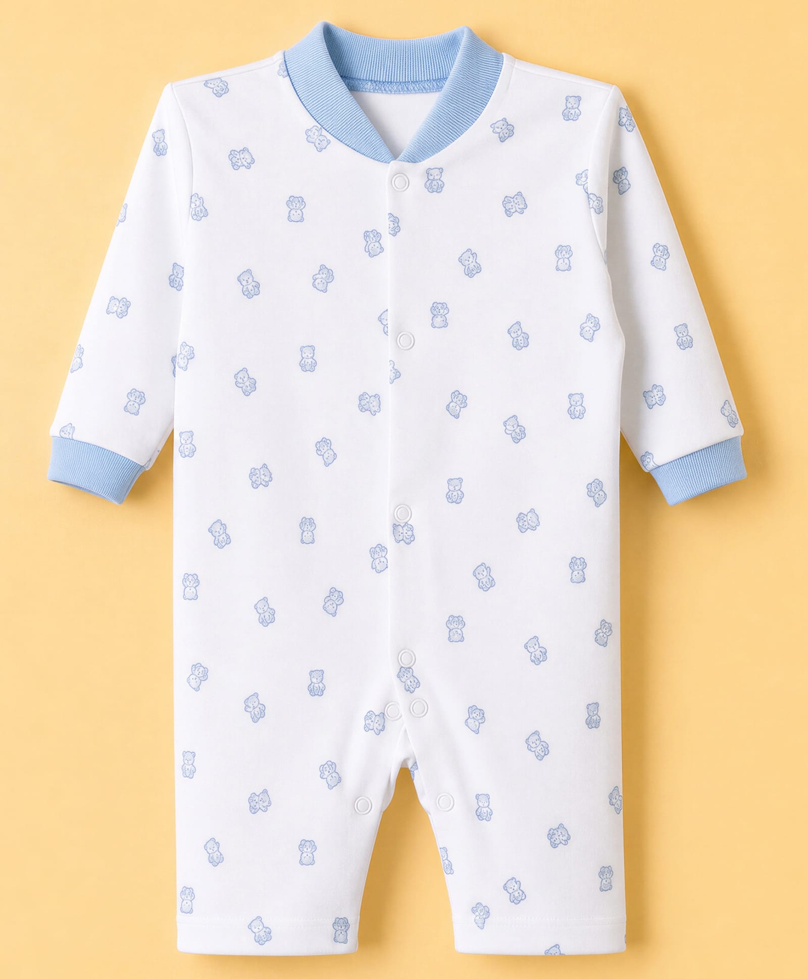 Junior Star Full Sleeves Teddy Bears Printed Romper - White-image-31