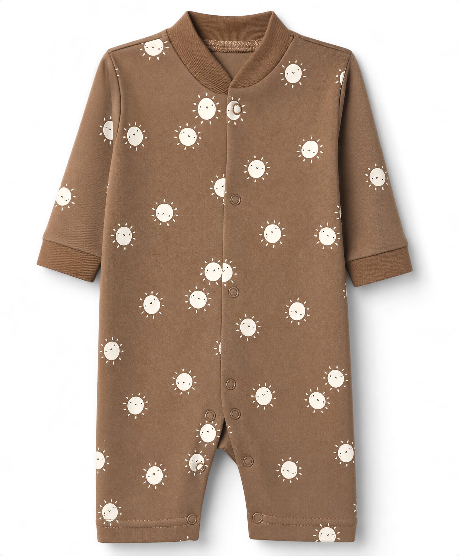 Junior Star Full Sleeves Sun Printed Romper - Biscuit-image-27