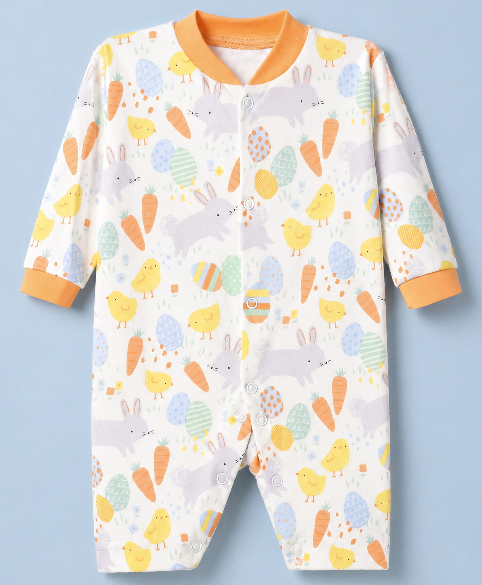 Junior Star Full Sleeves Animals Printed Romper - White-image-36