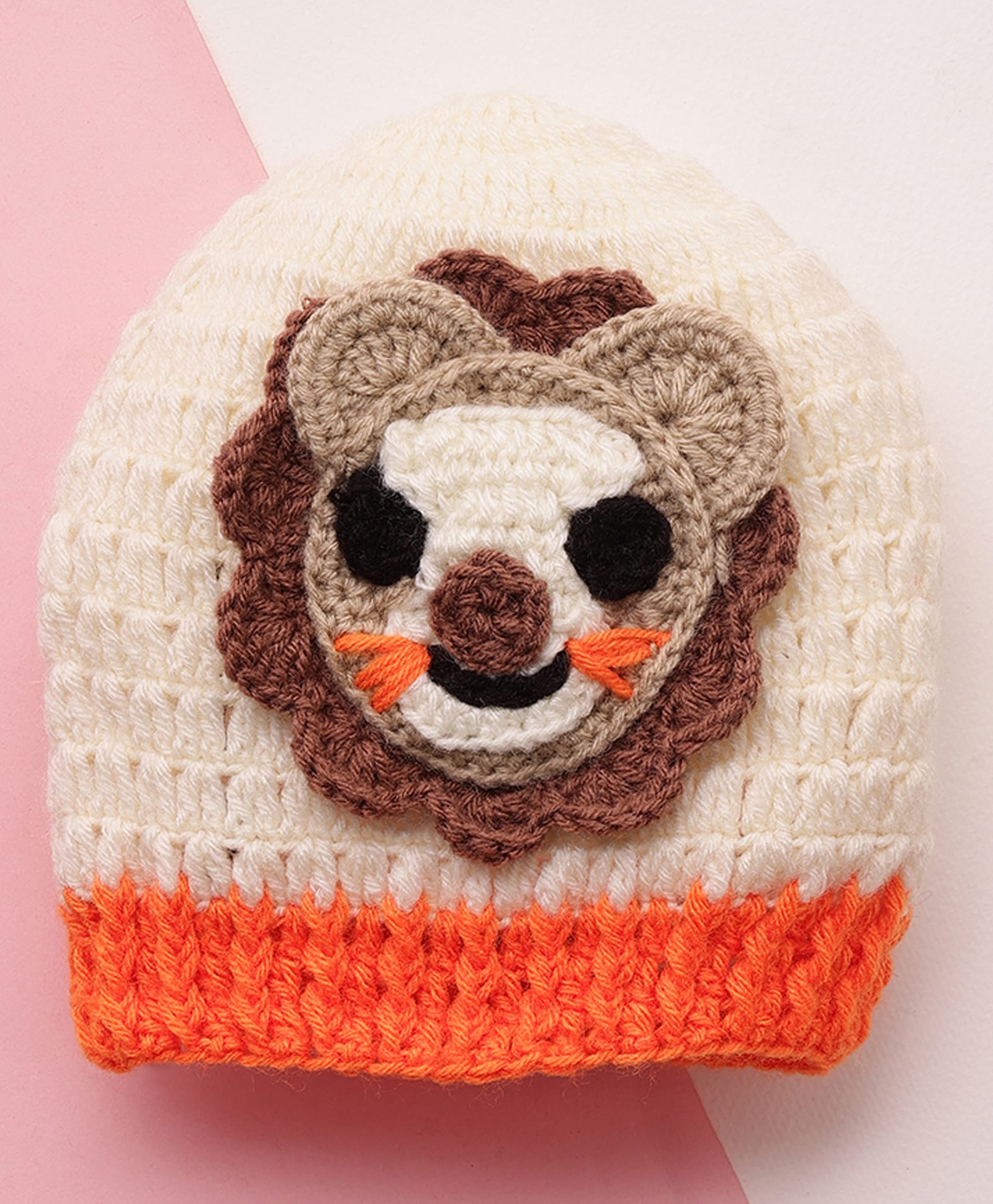 MayRa Knits Hand Knitted Woven Animal Designed Cap - Cream Circumference - 32 Cms-picture-26