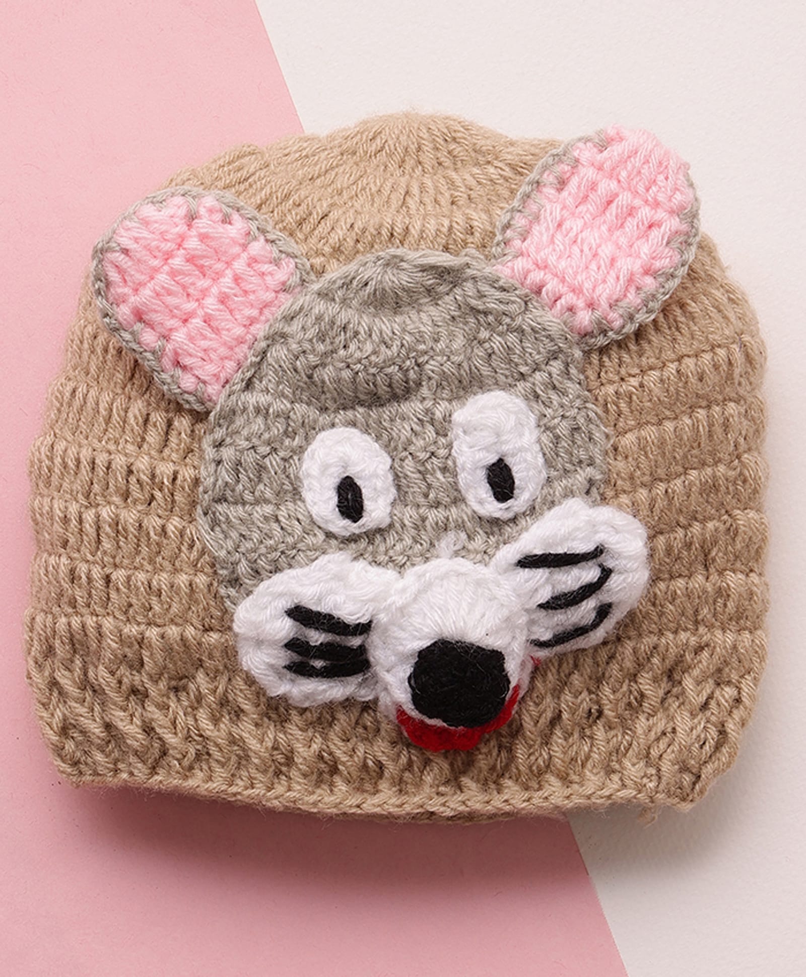 MayRa Knits Hand Knitted Woven Animal Designed Cap - Beige Circumference - 36 Cms-picture-20