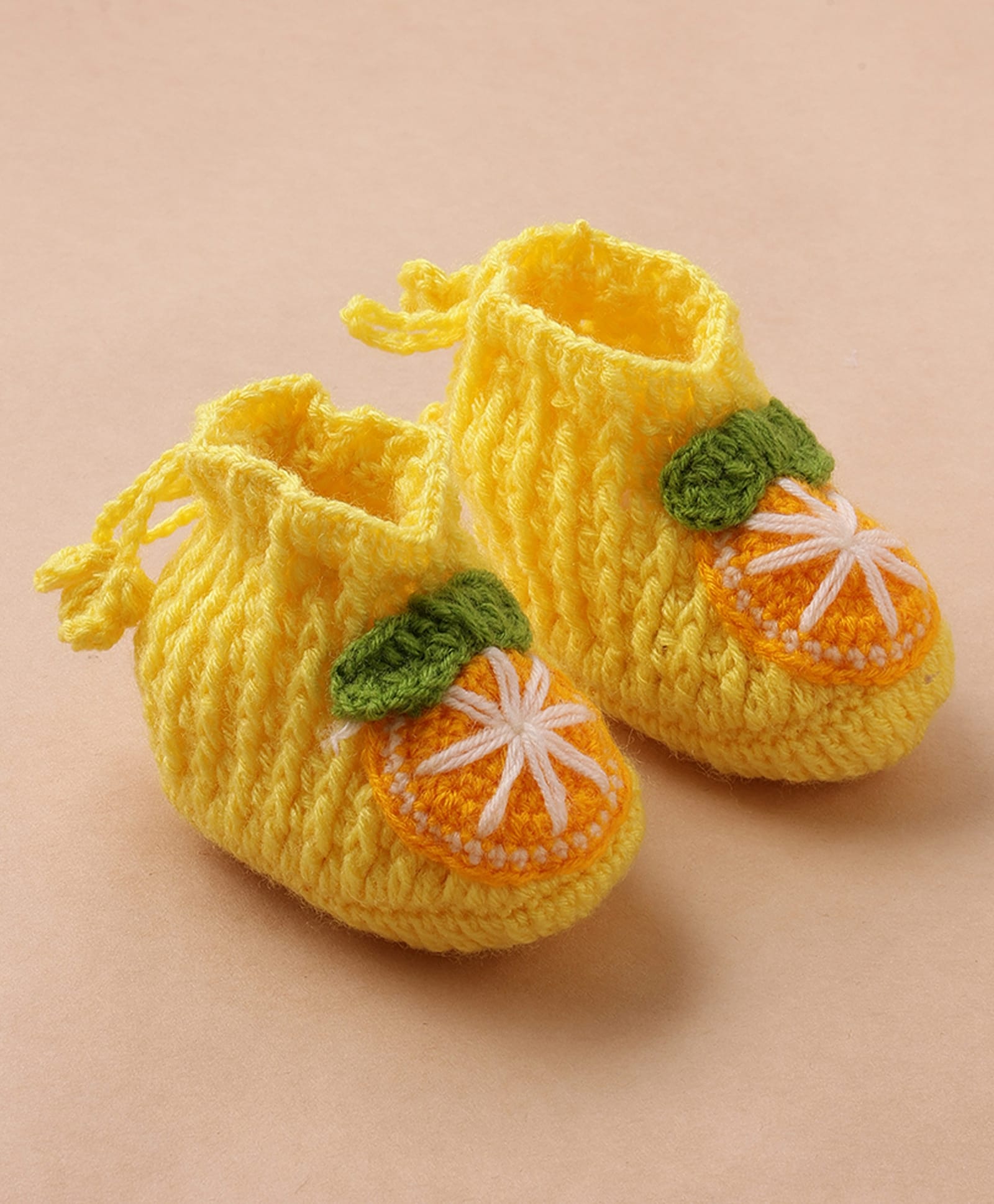 MayRa Knits Orange Designed Hand Knitted Booties - Yellow-picture-23