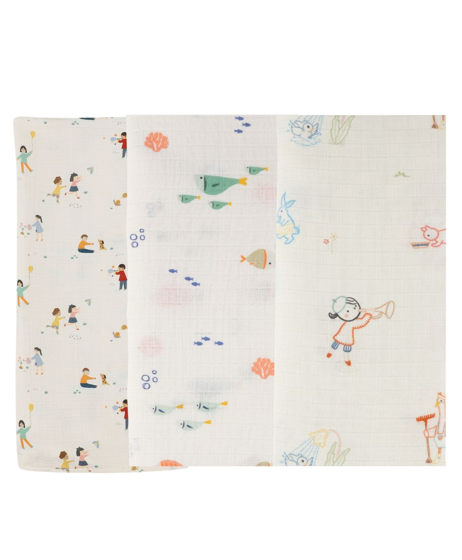 DULAAR Organic Muslin Swaddle for Newborns-Set Of 3-picture-5